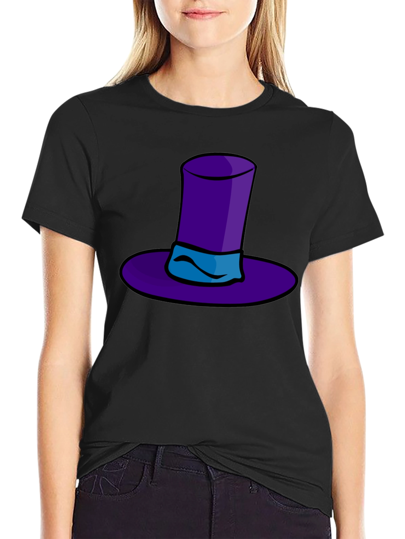 Whimsical Purple Hat Graphic Tee - Quirky Style - 2