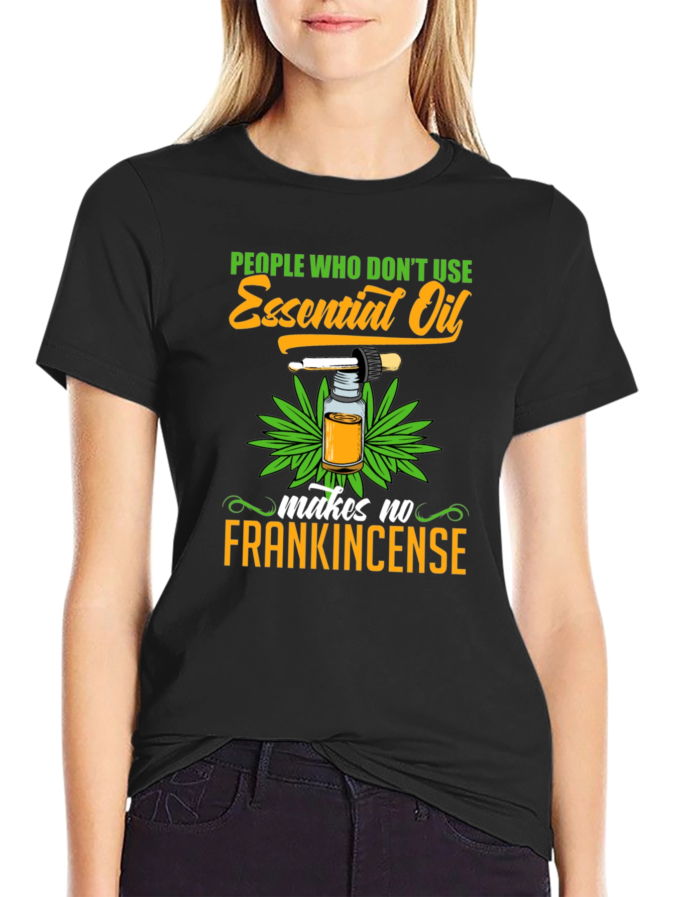 Black Essential Oil Funny T-Shirt view 2