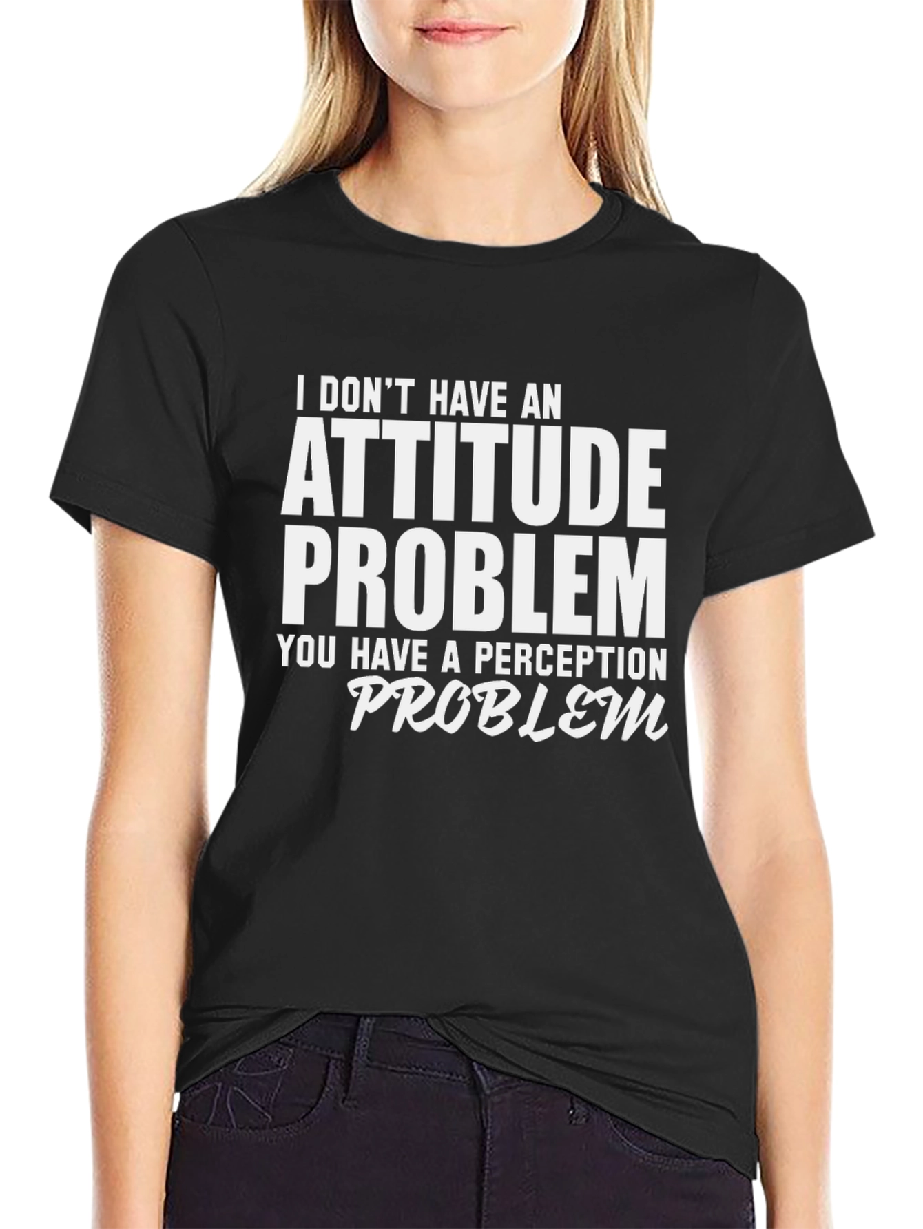 Black Attitude Problem T-Shirt: Funny Slogan Tee view 2