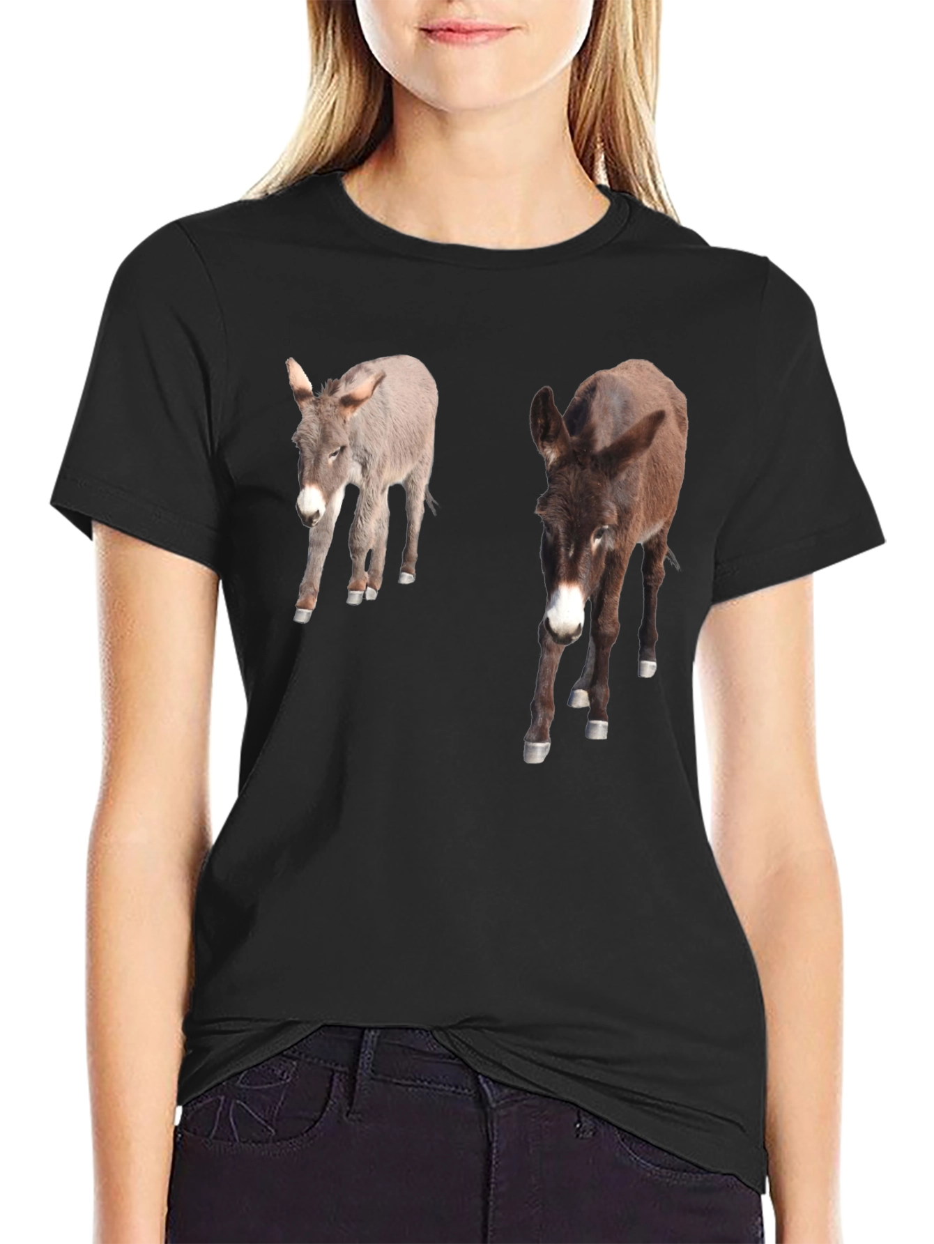 Black Donkey Graphic T-Shirt - Unique Animal Lover Tee view 2
