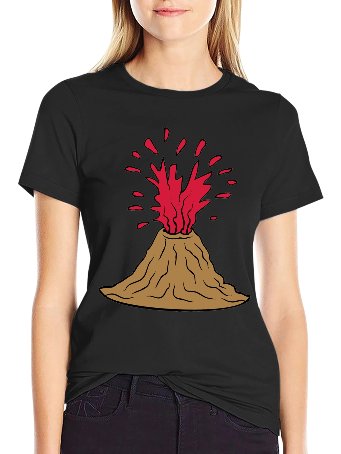 Black Volcano Graphic T-Shirt - Erupting Style! view 2