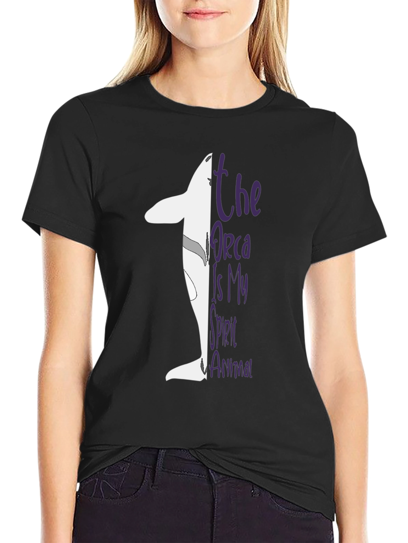 Black Orca Spirit Animal Graphic Tee view 2