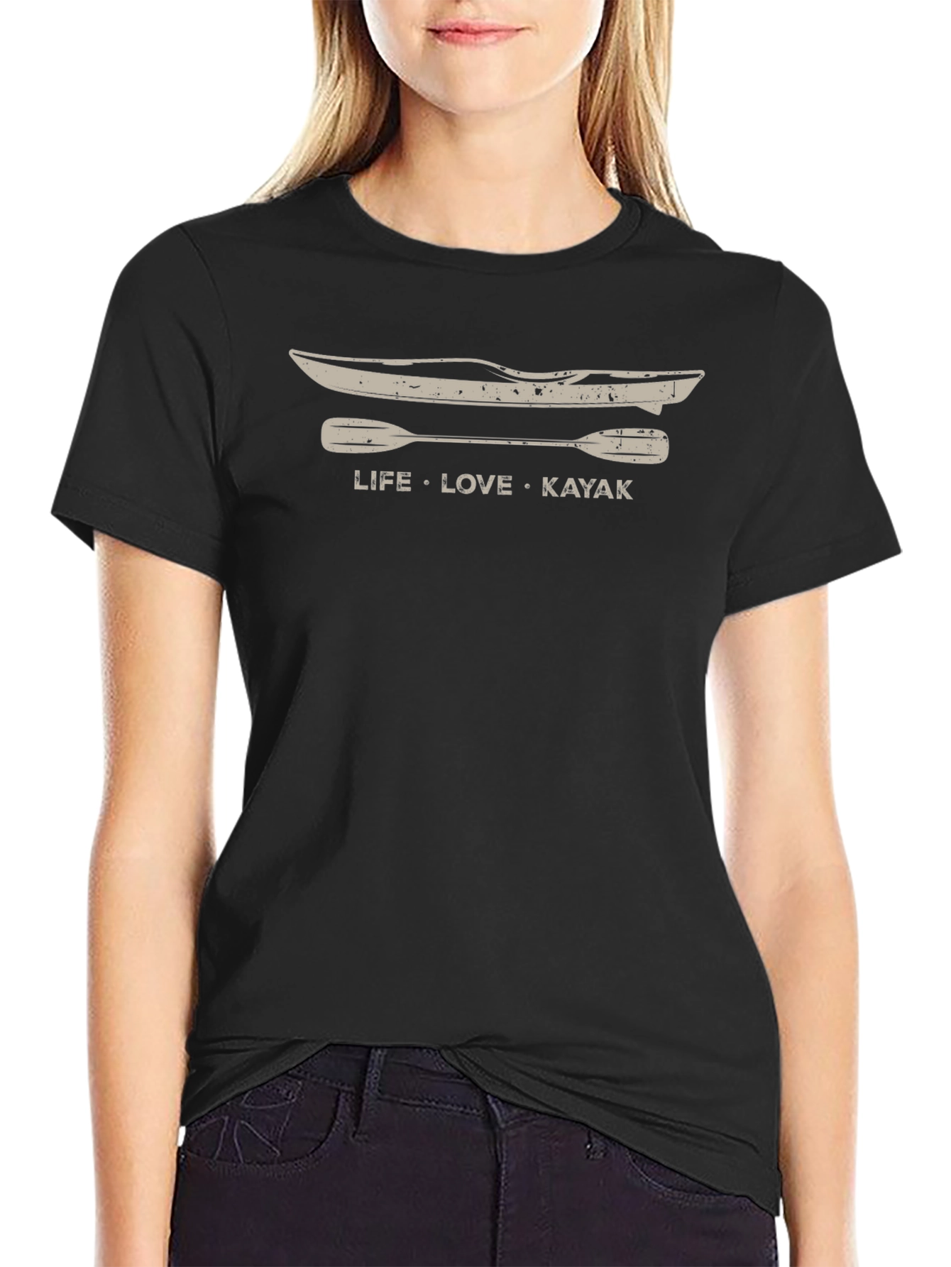 Black Life Love Kayak T-Shirt view 2