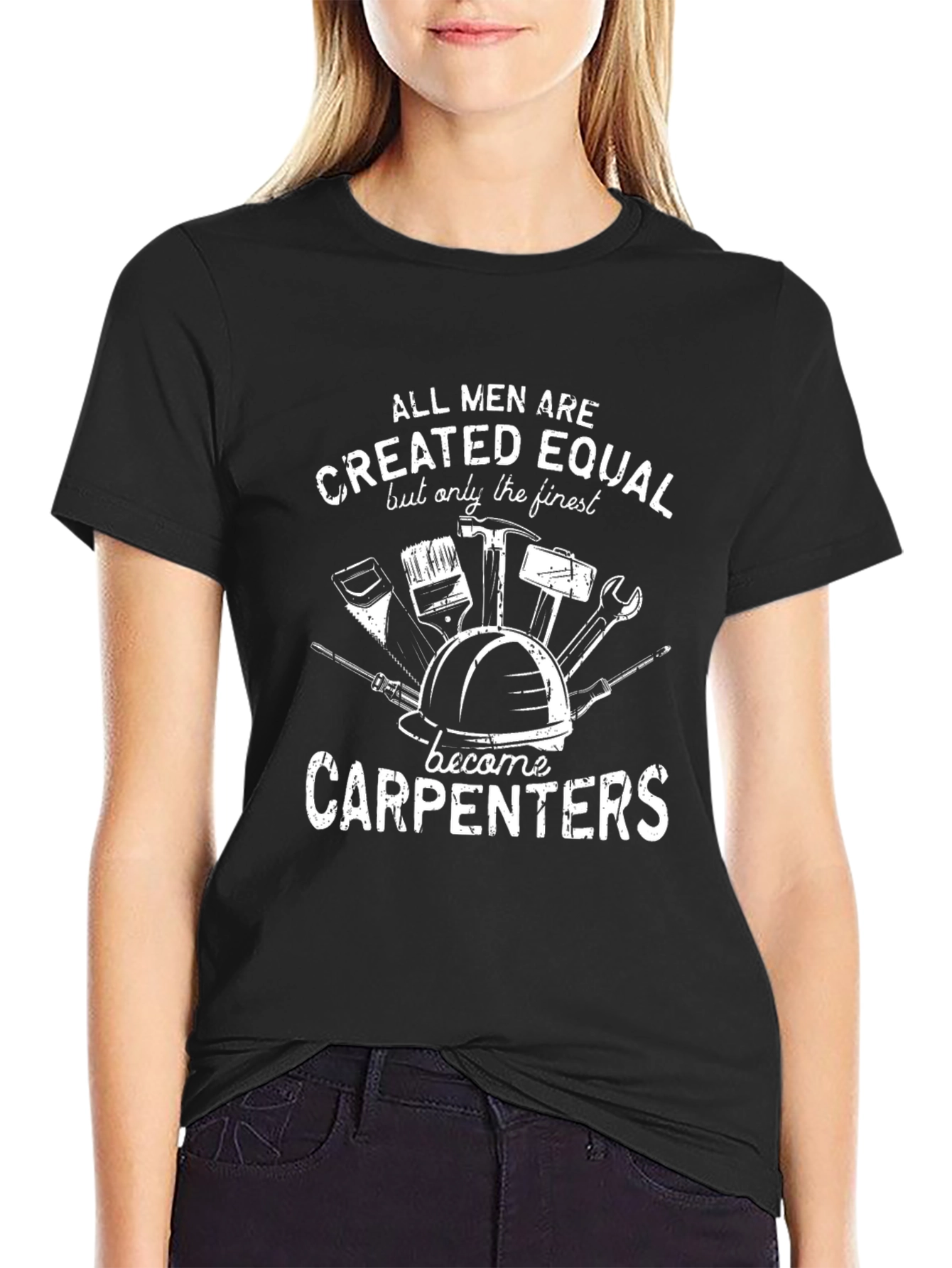 Black Carpenter T-Shirt: All Men Created Equal view 2