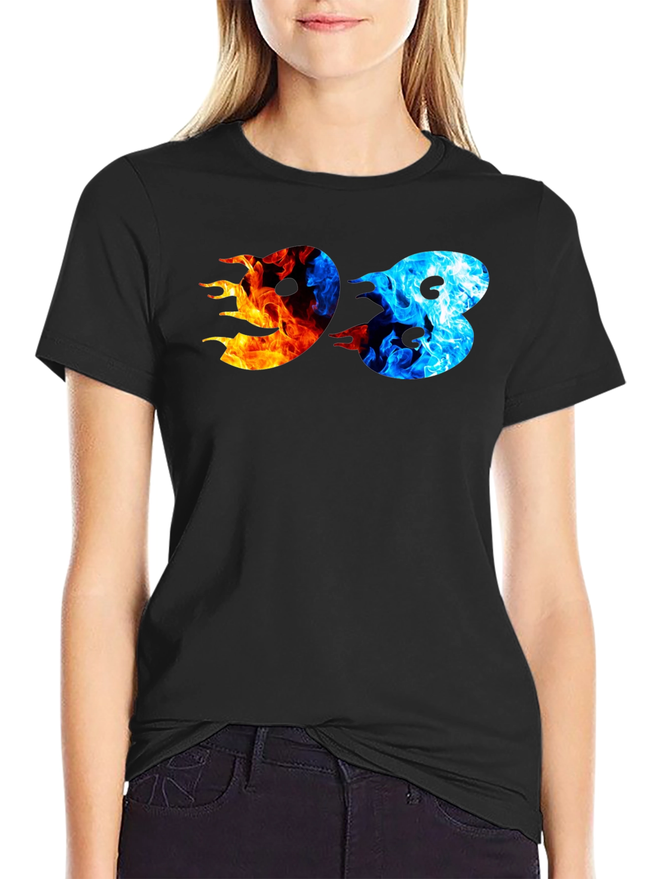 Black Fire and Ice 98 Graphic T-Shirt view 2