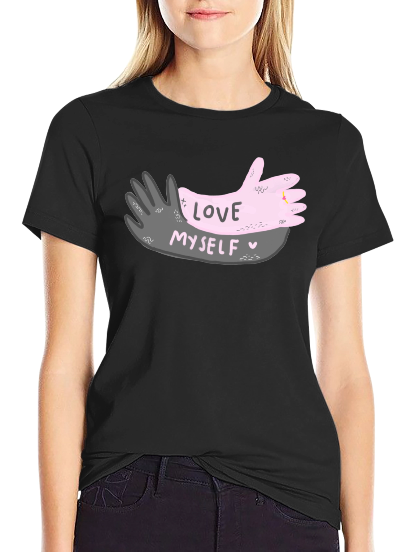 Black Love Myself Graphic T-Shirt view 2