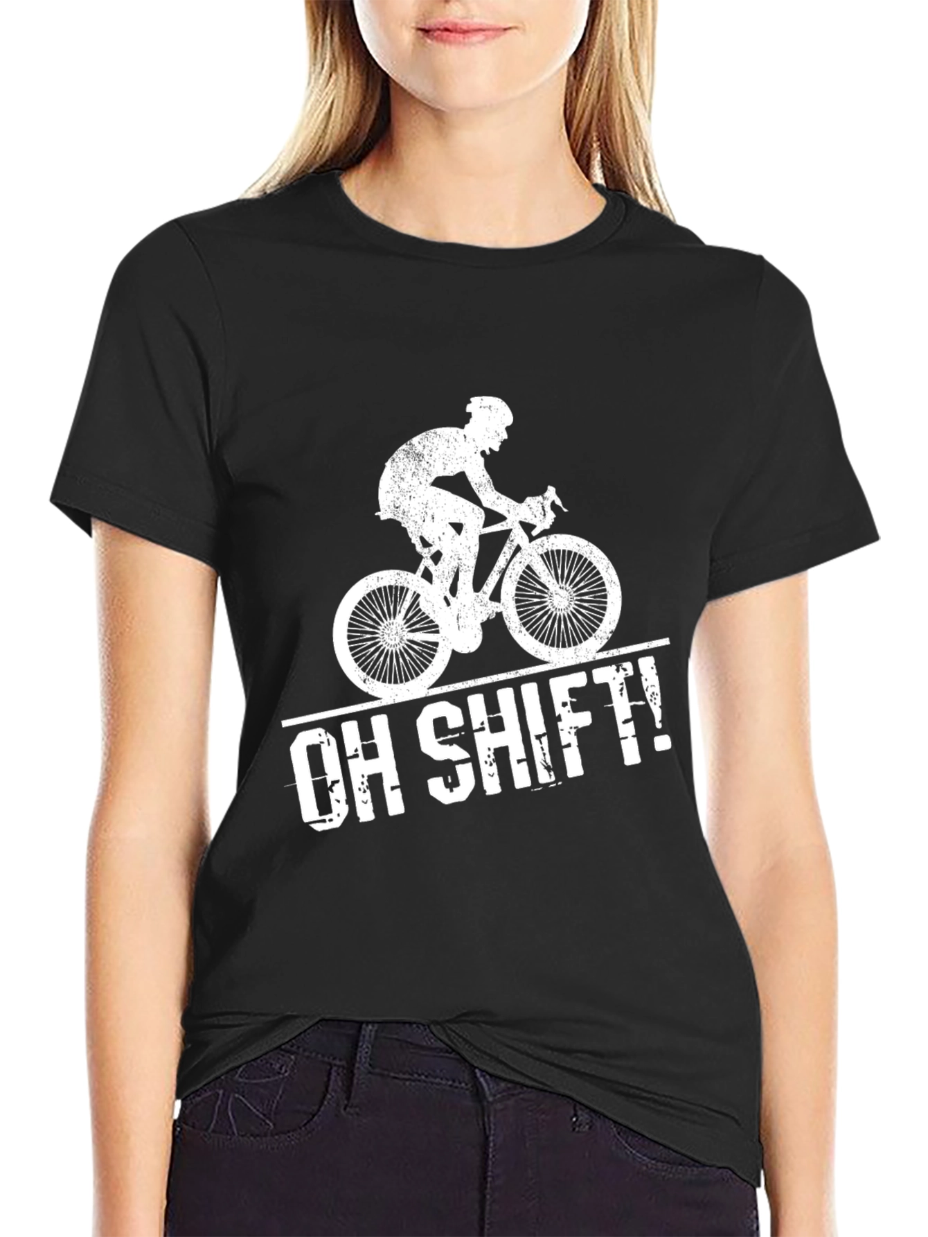 Black Oh Shift! Cyclist Graphic Tee view 2