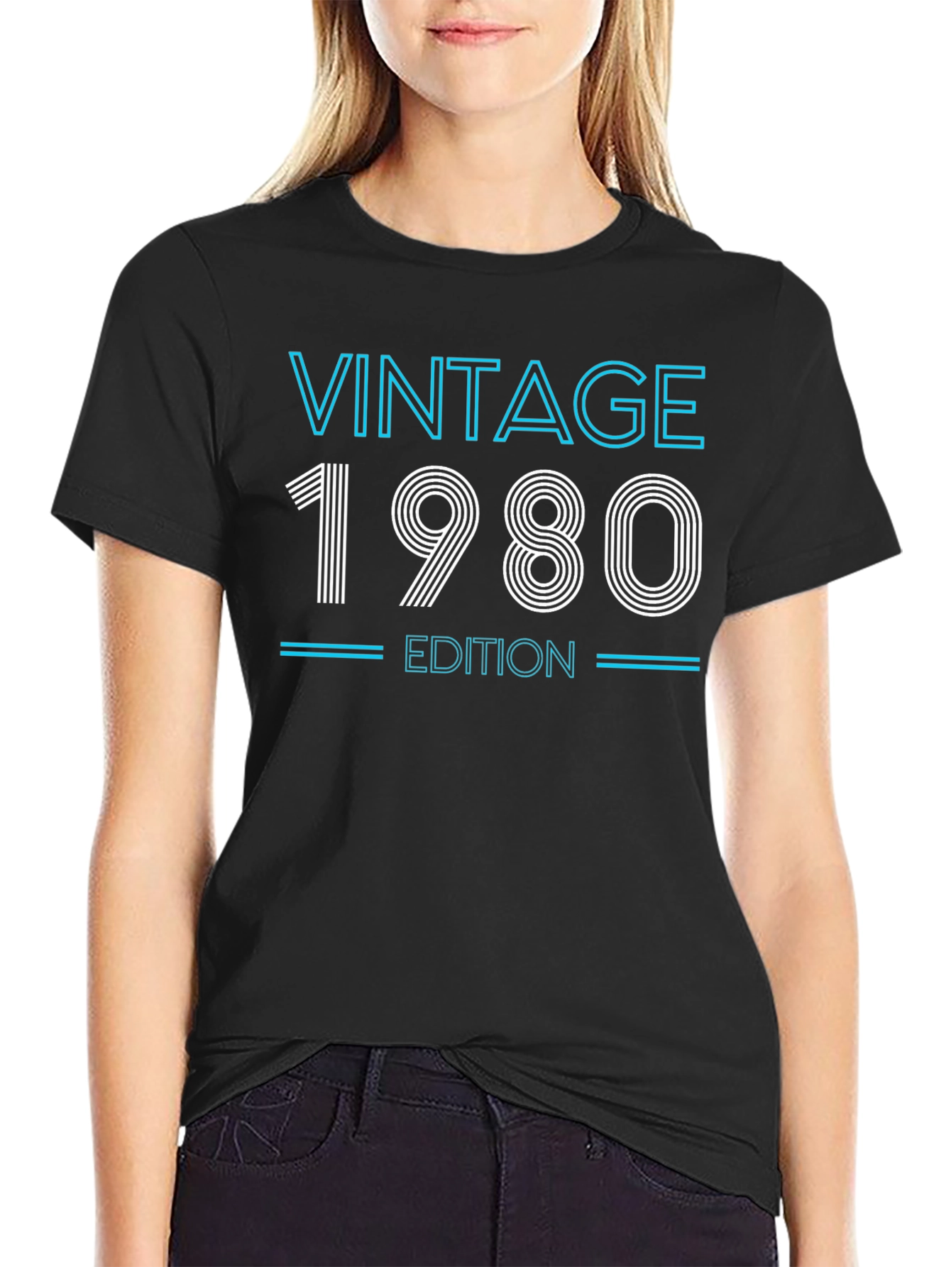 Black Vintage 1980 Edition Graphic T-Shirt view 2