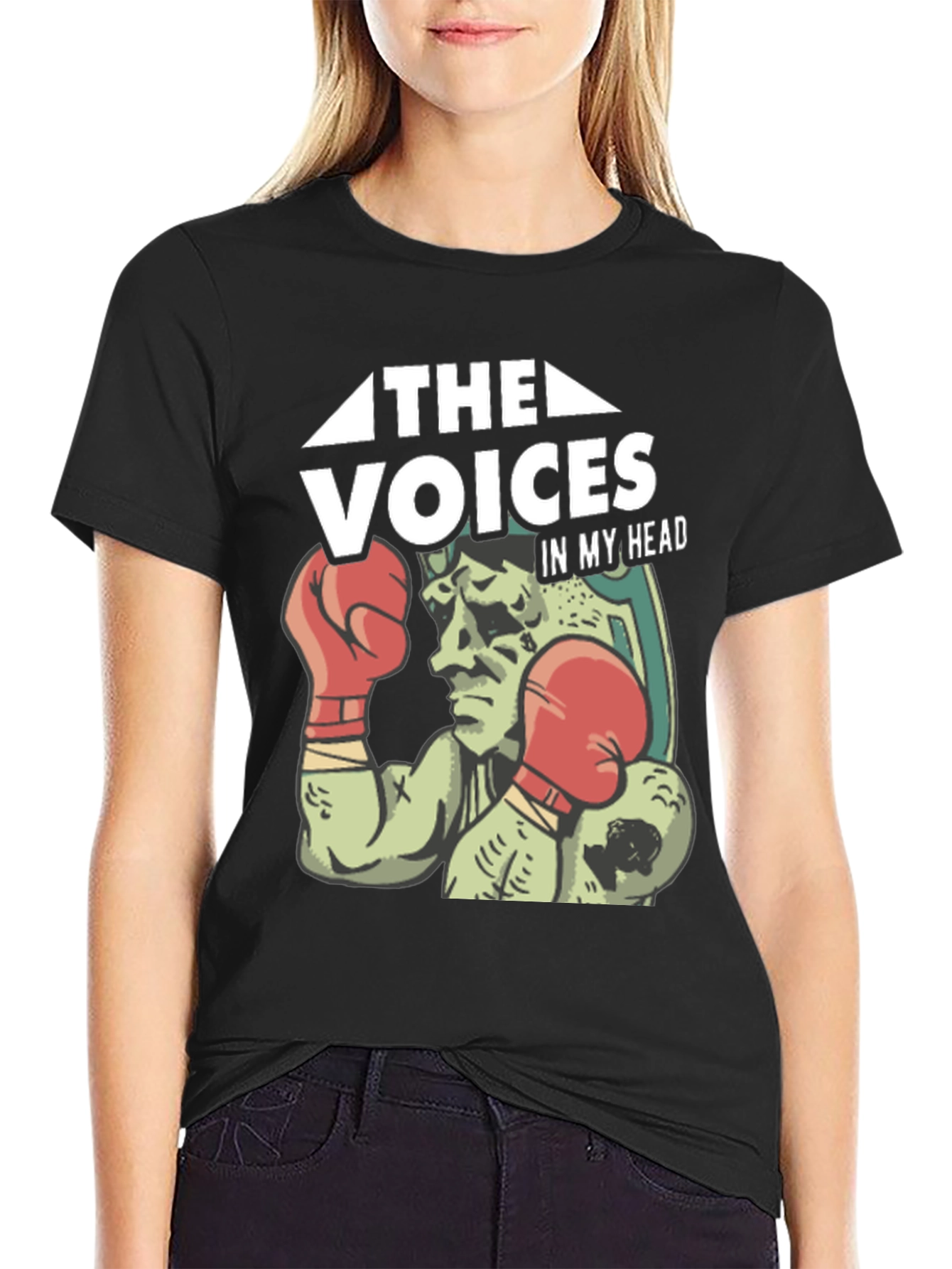Black The Voices in My Head T-Shirt - Boxer Graphic Tee view 2