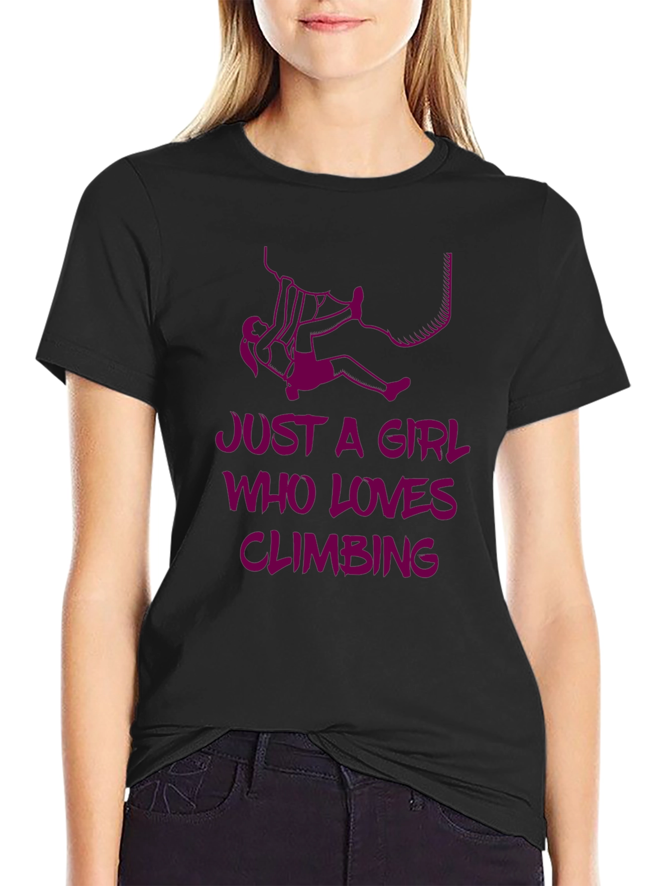 Black Climbing Girl Graphic Tee - Love to Climb! view 2