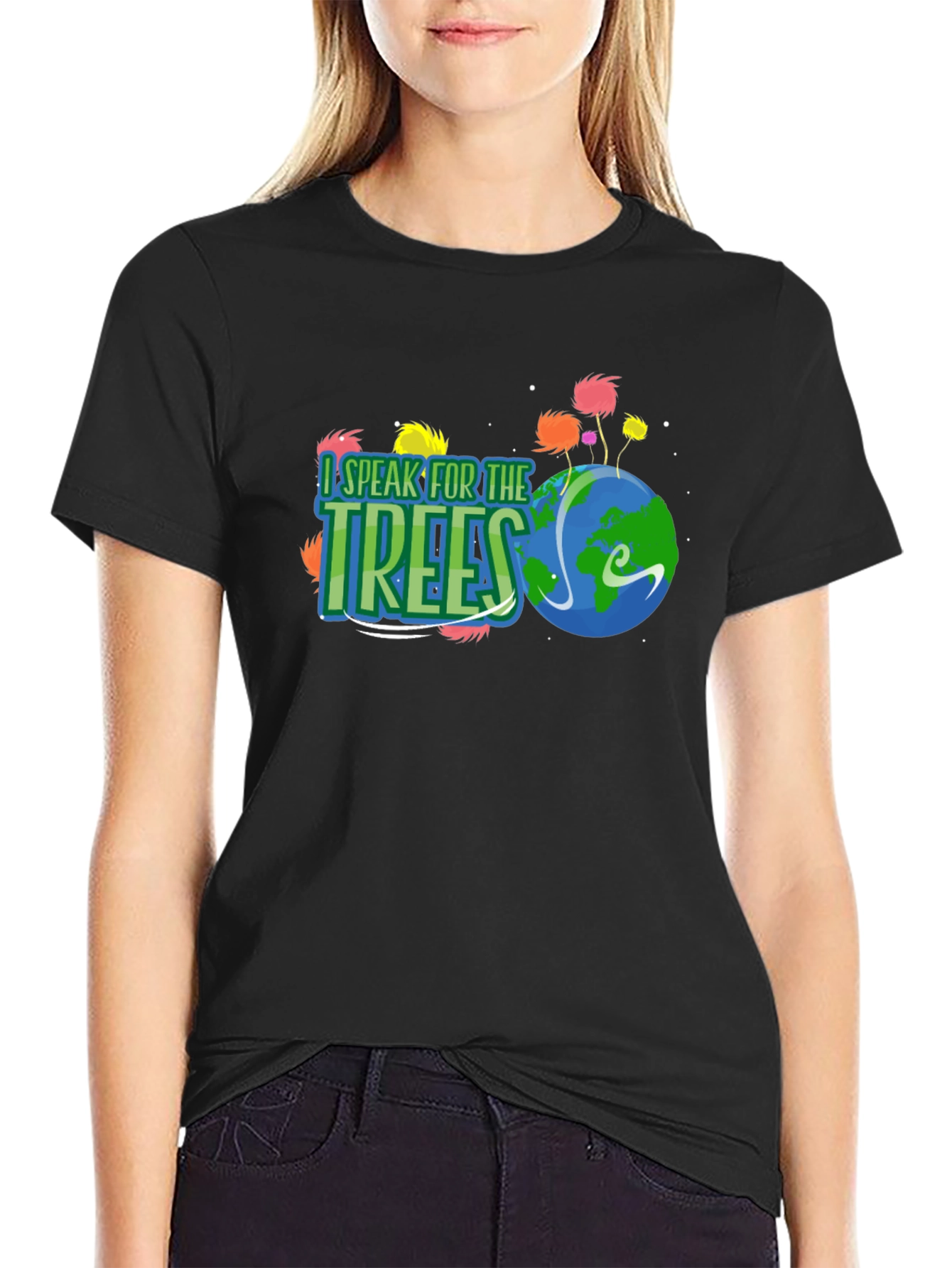 Black I Speak for the Trees T-Shirt Lorax Earth Day view 2