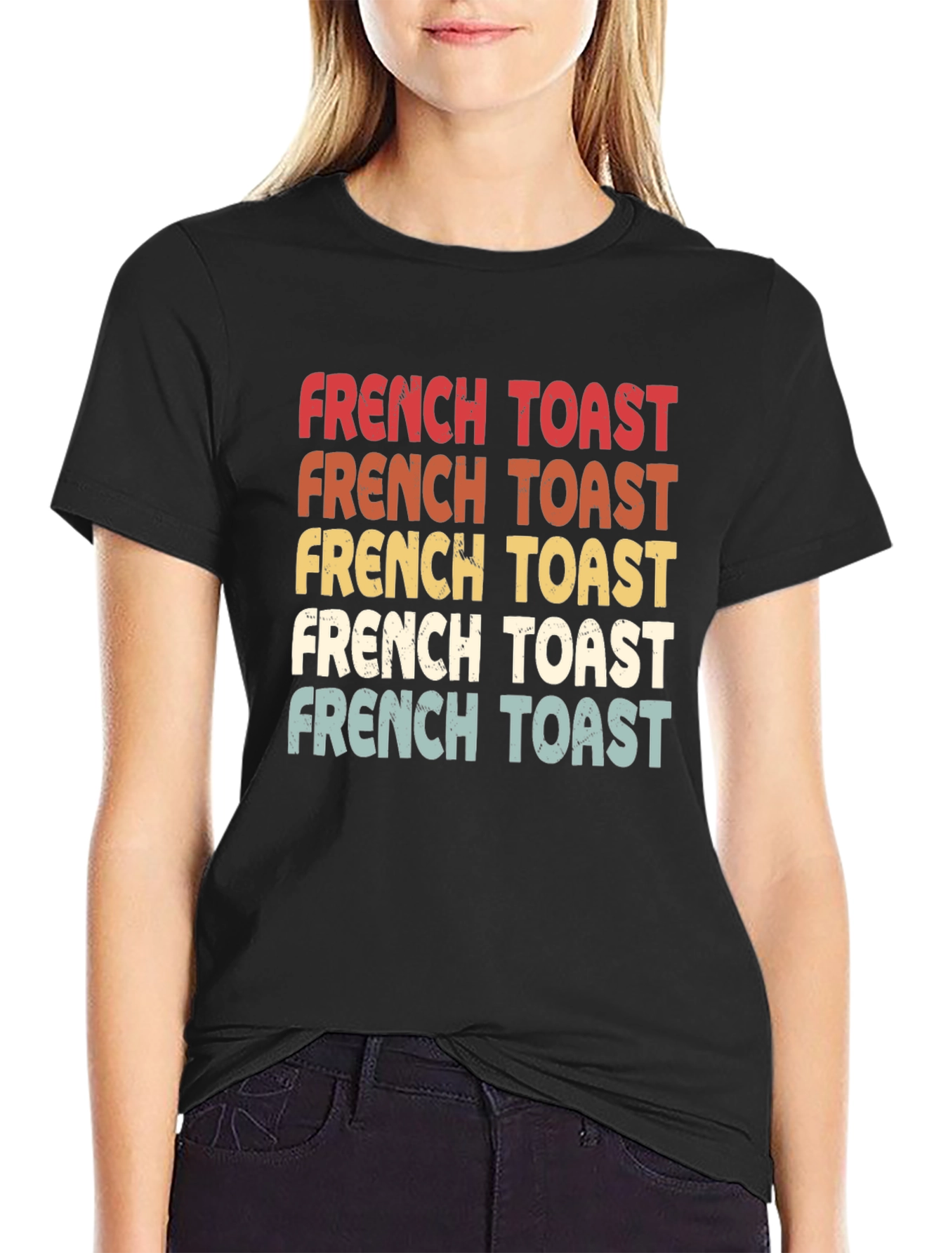 Black Retro French Toast Graphic Tee view 2