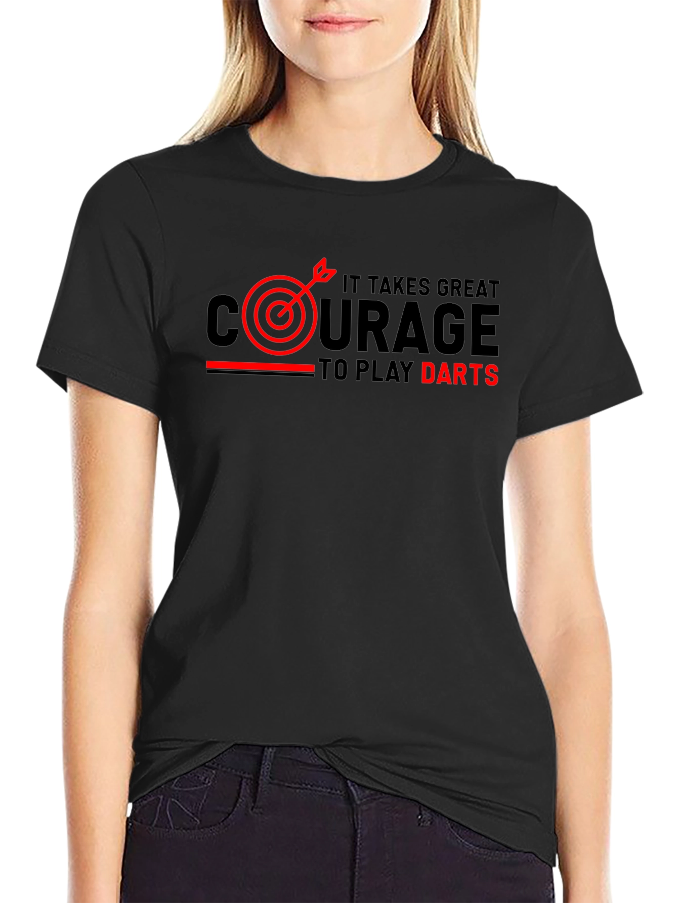 Black Courage to Play Darts Graphic Tee view 2