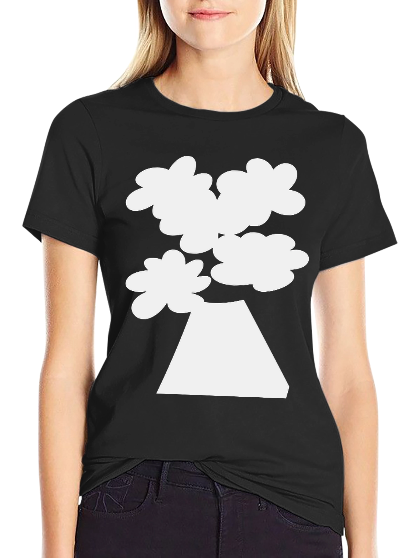 Black Mount Fuji Cloud Tee - Black Graphic T-Shirt view 2