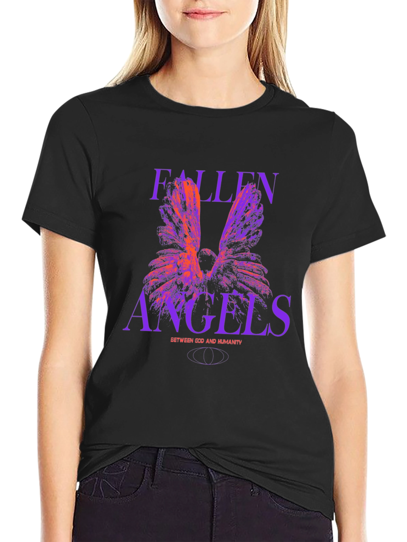 Black Fallen Angels Graphic Tee - Black view 2