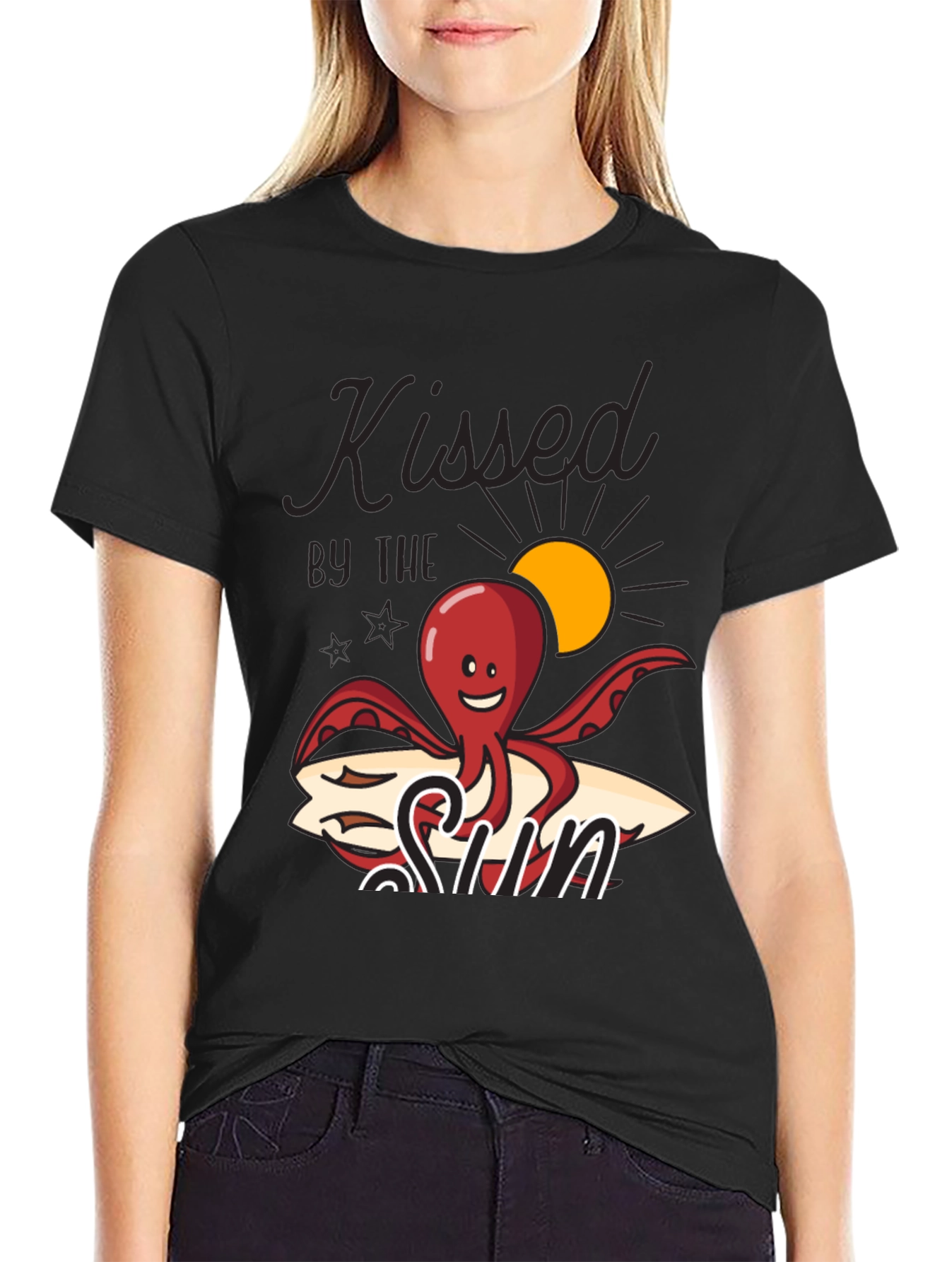 Black Kissed By The Sun Octopus Graphic Tee view 2
