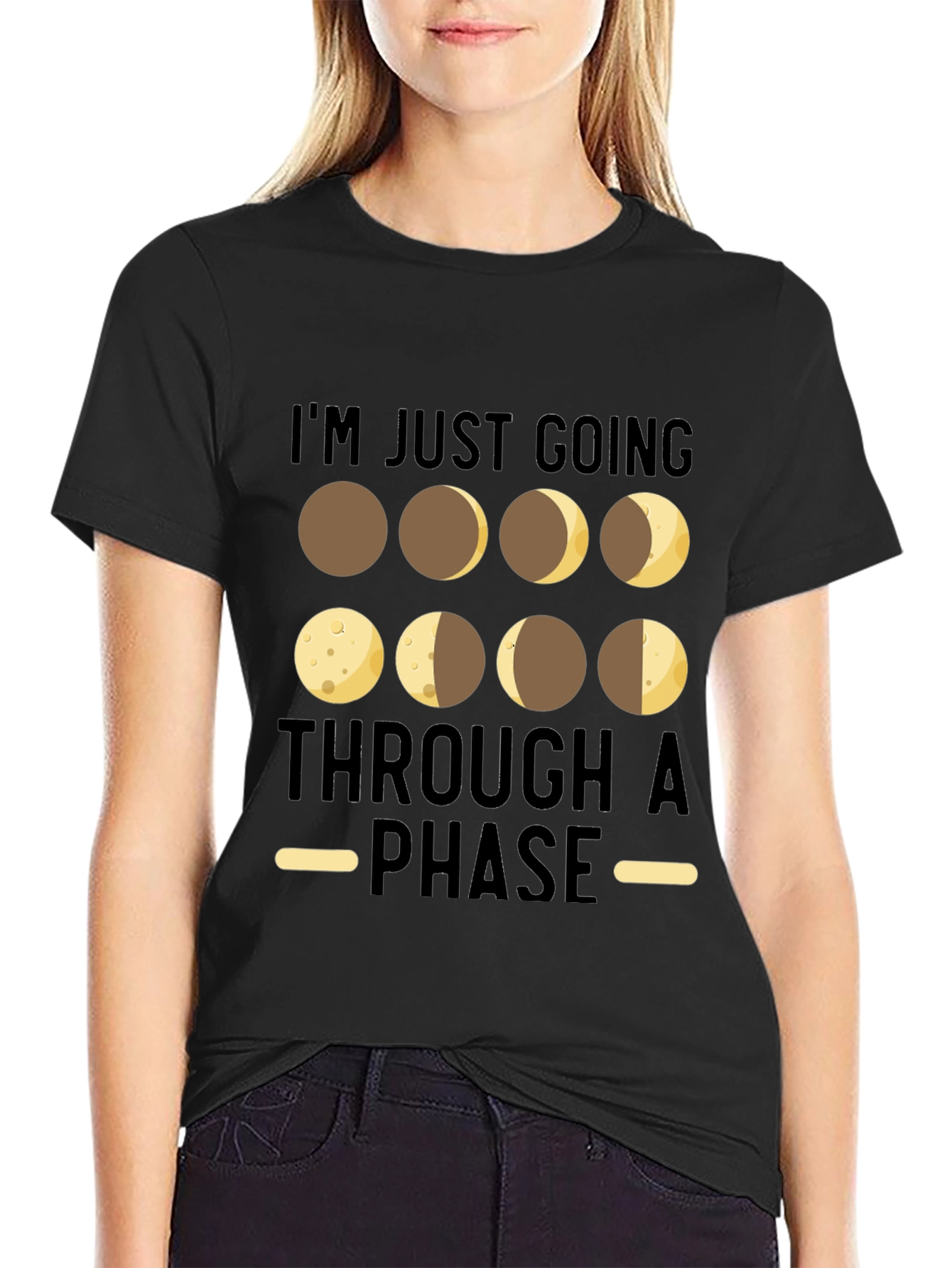 Black Moon Phases T-Shirt - Going Through A Phase Tee view 2