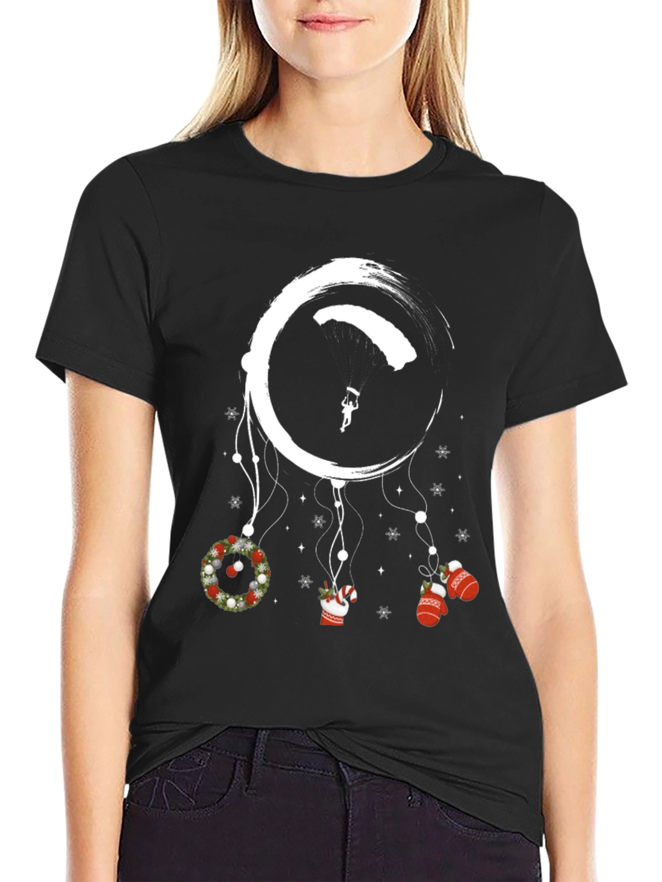 Black Parachute Christmas Dream T-Shirt view 2