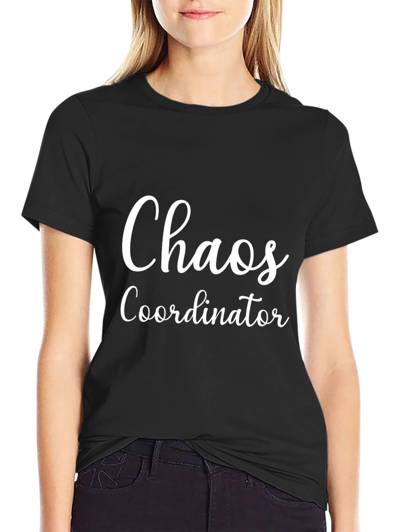 Black Chaos Coordinator Graphic T-Shirt - Black Crew Neck view 2