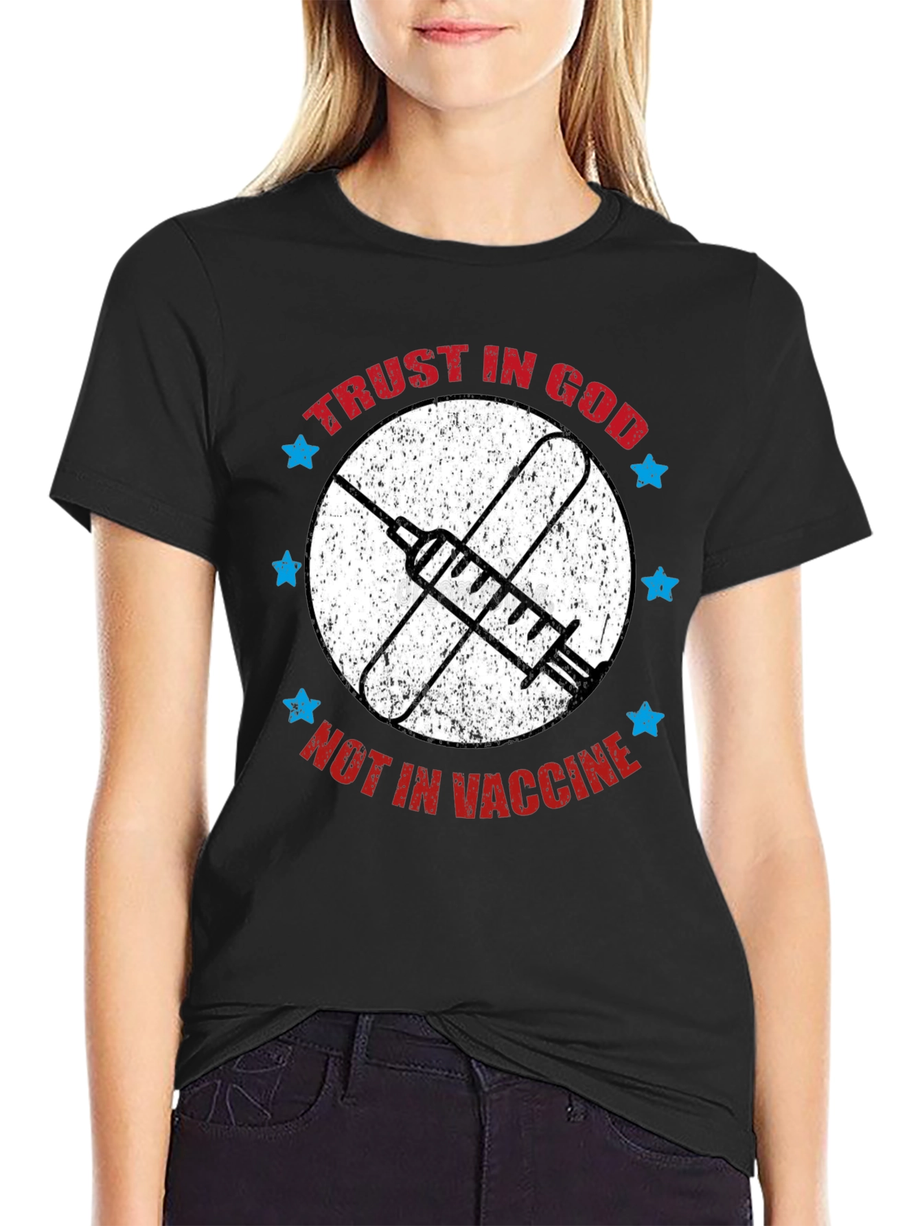 Black Trust in God T-Shirt - Anti Vaccine Tee view 2