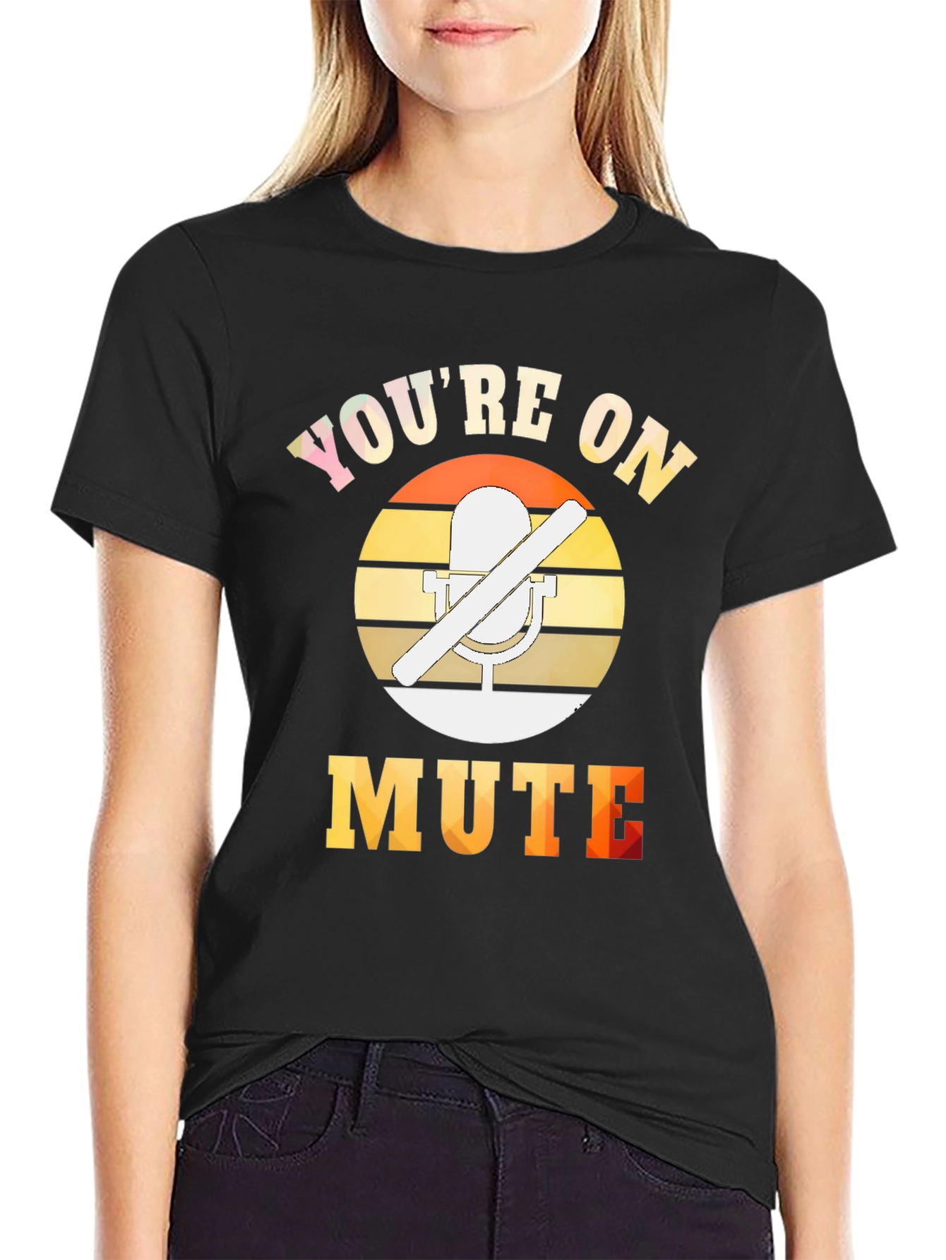 Black You're On Mute T-Shirt - Funny Work From Home Tee view 2