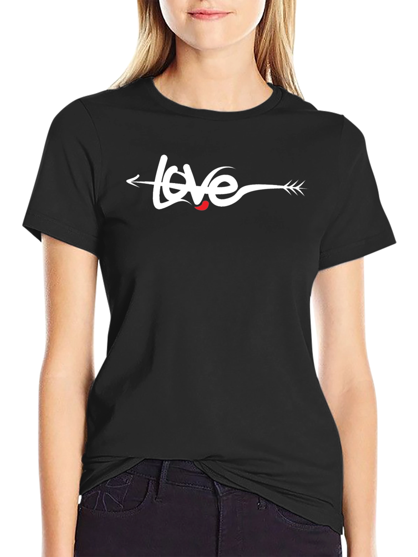 Black Love Arrow T-Shirt - Black view 2