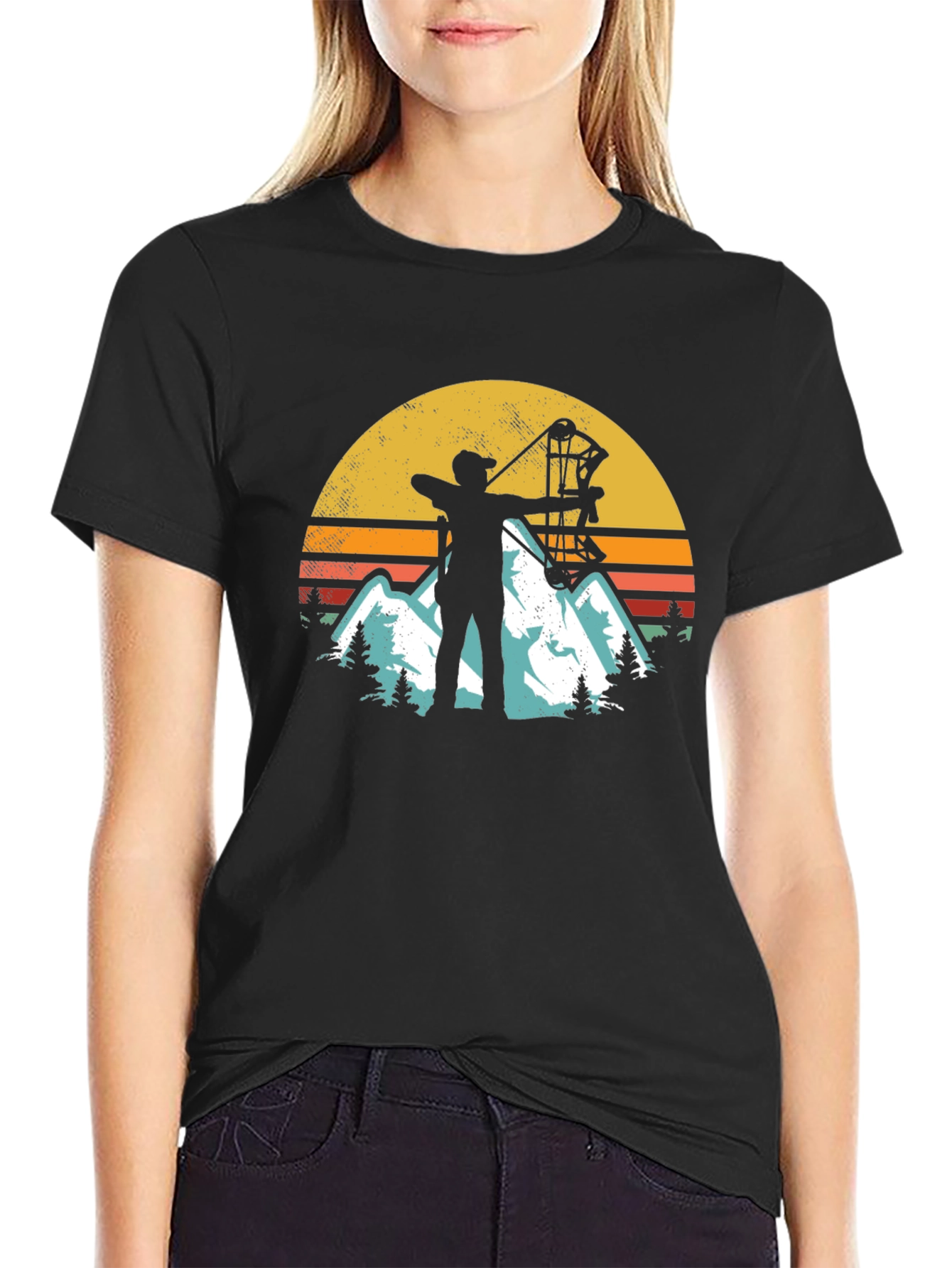 Black Archery Sunset Graphic Tee - Mountain Adventure view 2