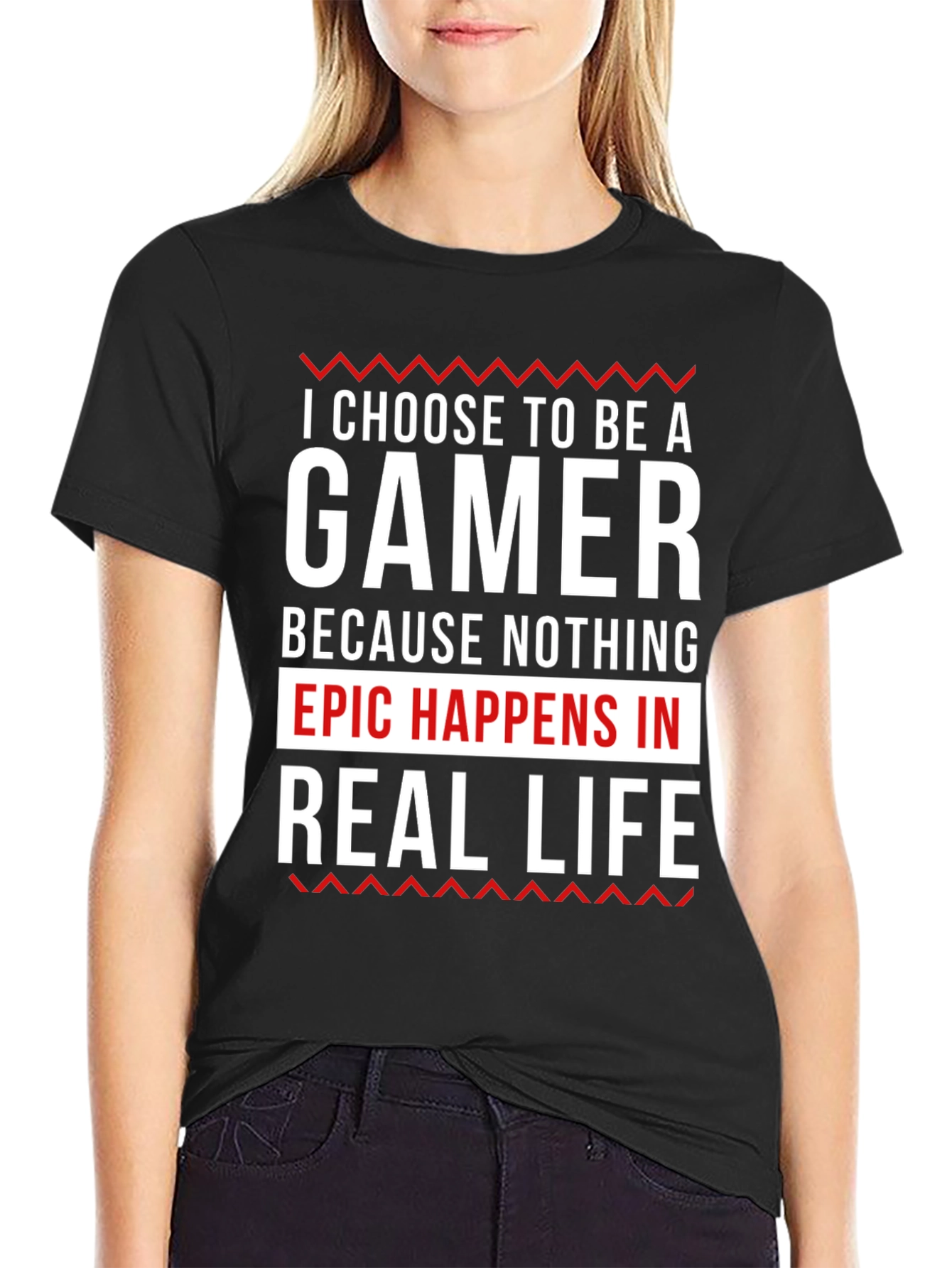 Black Gamer T-Shirt - Epic Happens Here! view 2