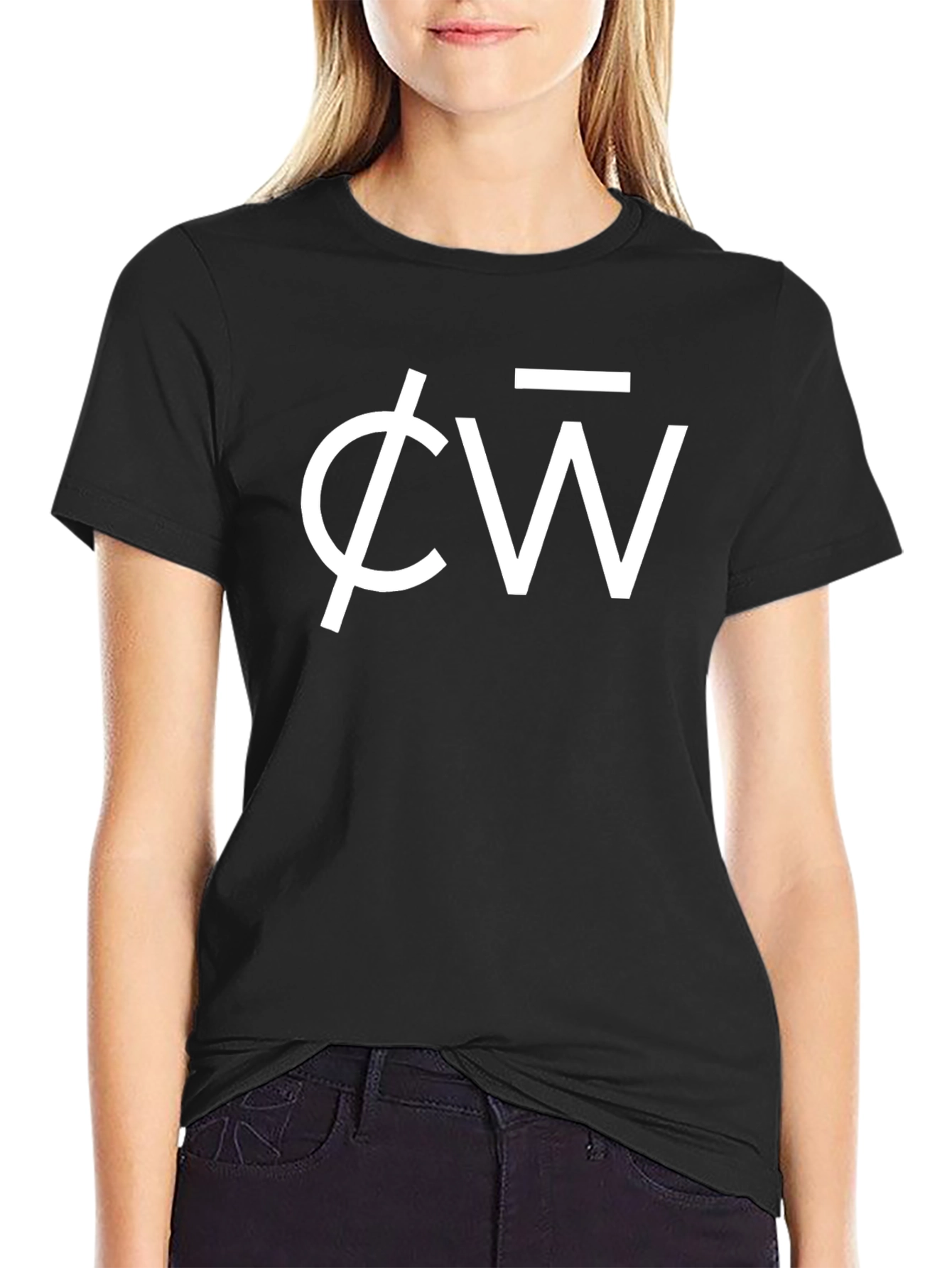 Black ΦW Graphic Tee - Modern Black T-Shirt view 2