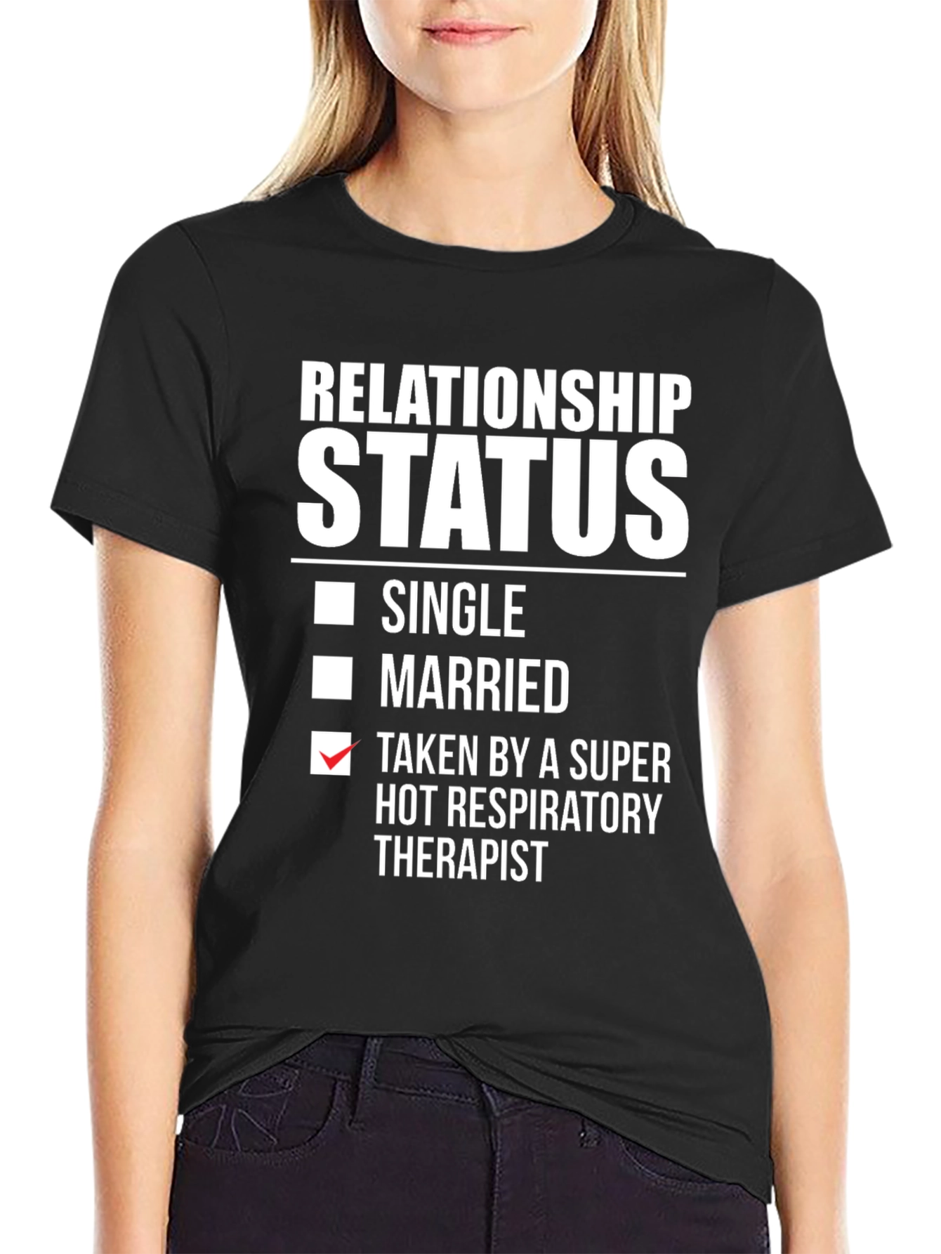 Black Relationship Status: Taken by Therapist T-Shirt view 2