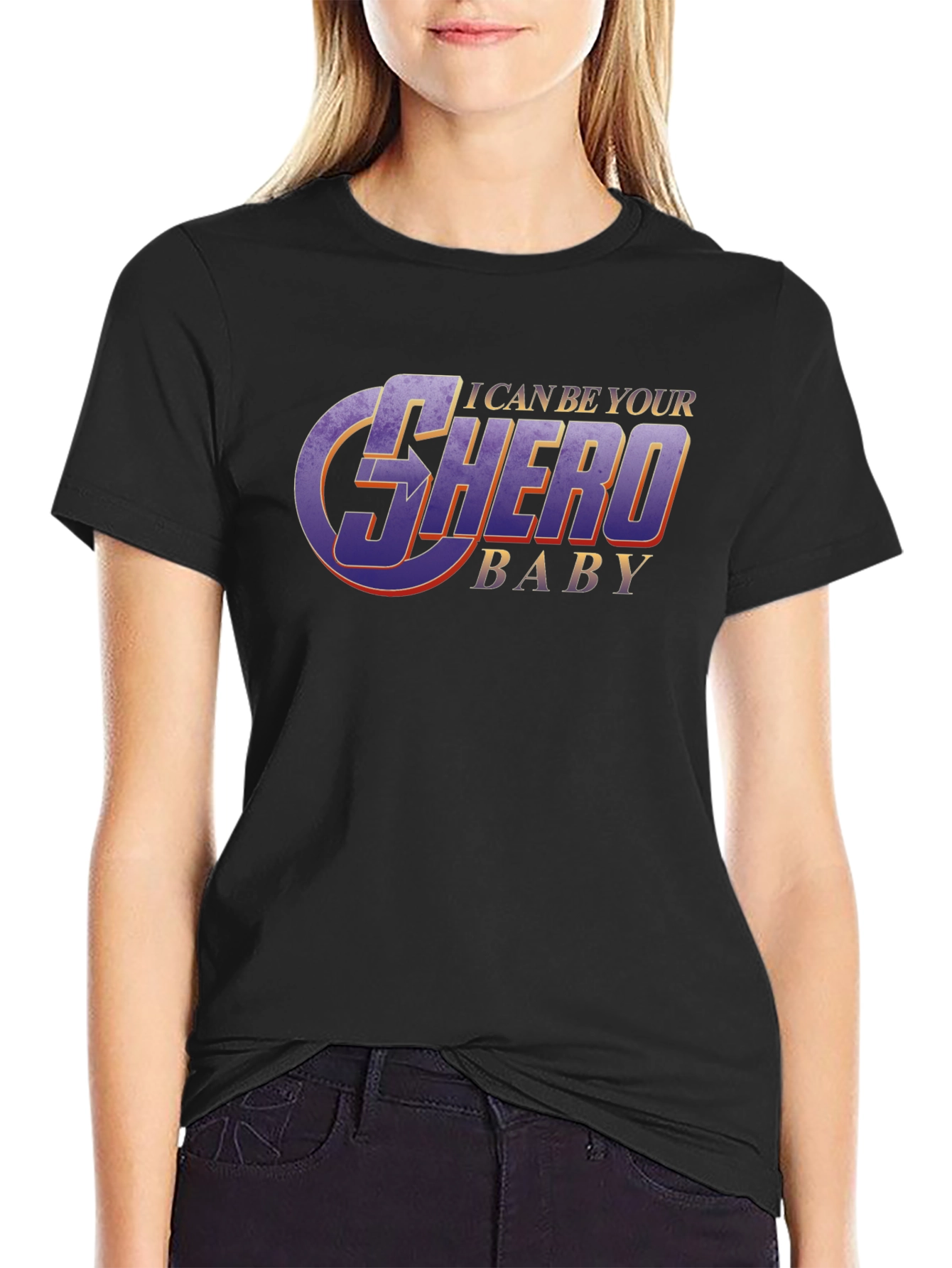 Black I Can Be Your Shero Baby Graphic T-Shirt view 2