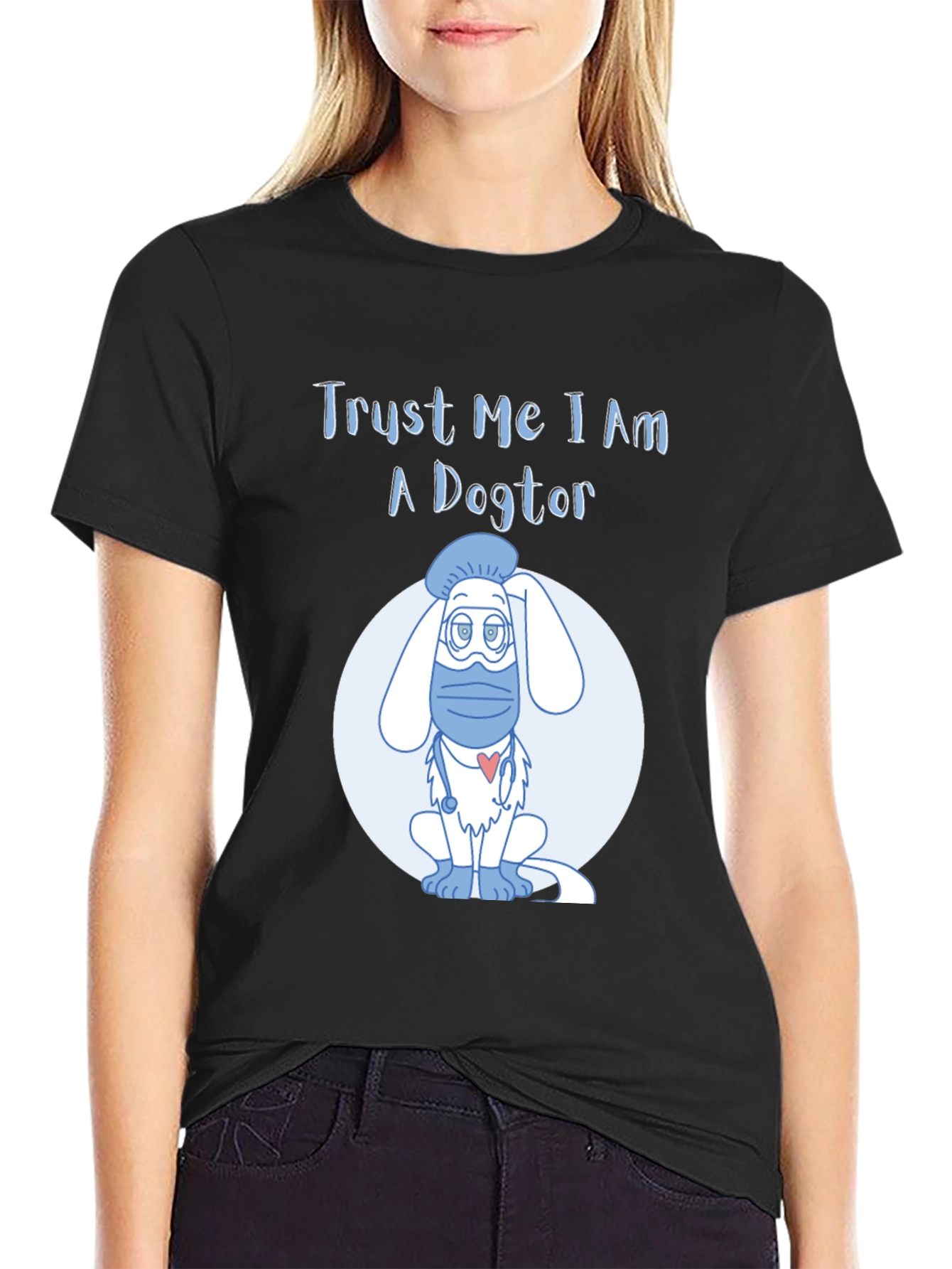 Black Trust Me I Am A Dogtor T-Shirt view 2