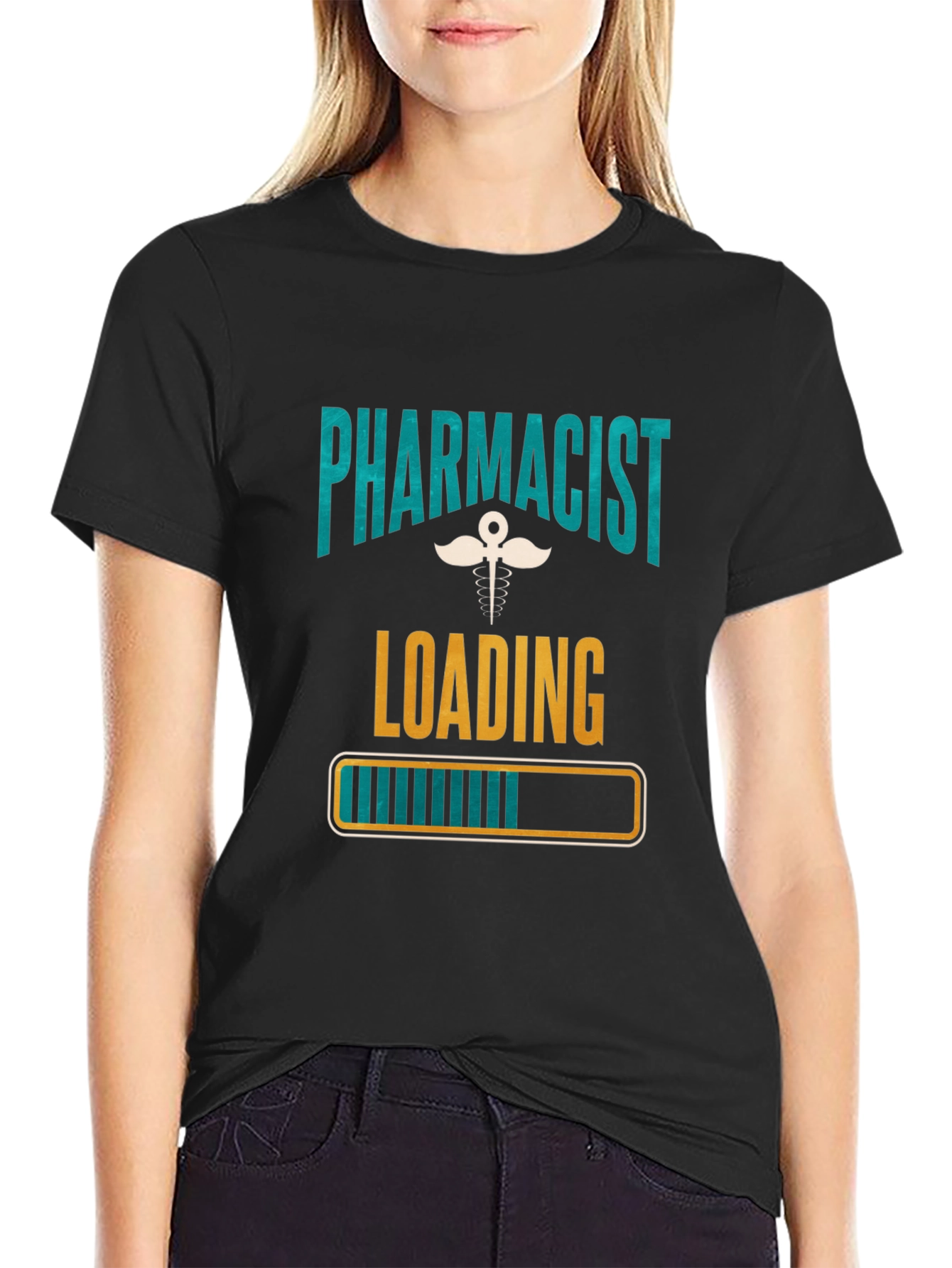 Black Pharmacist Loading T-Shirt - Funny Gift view 2