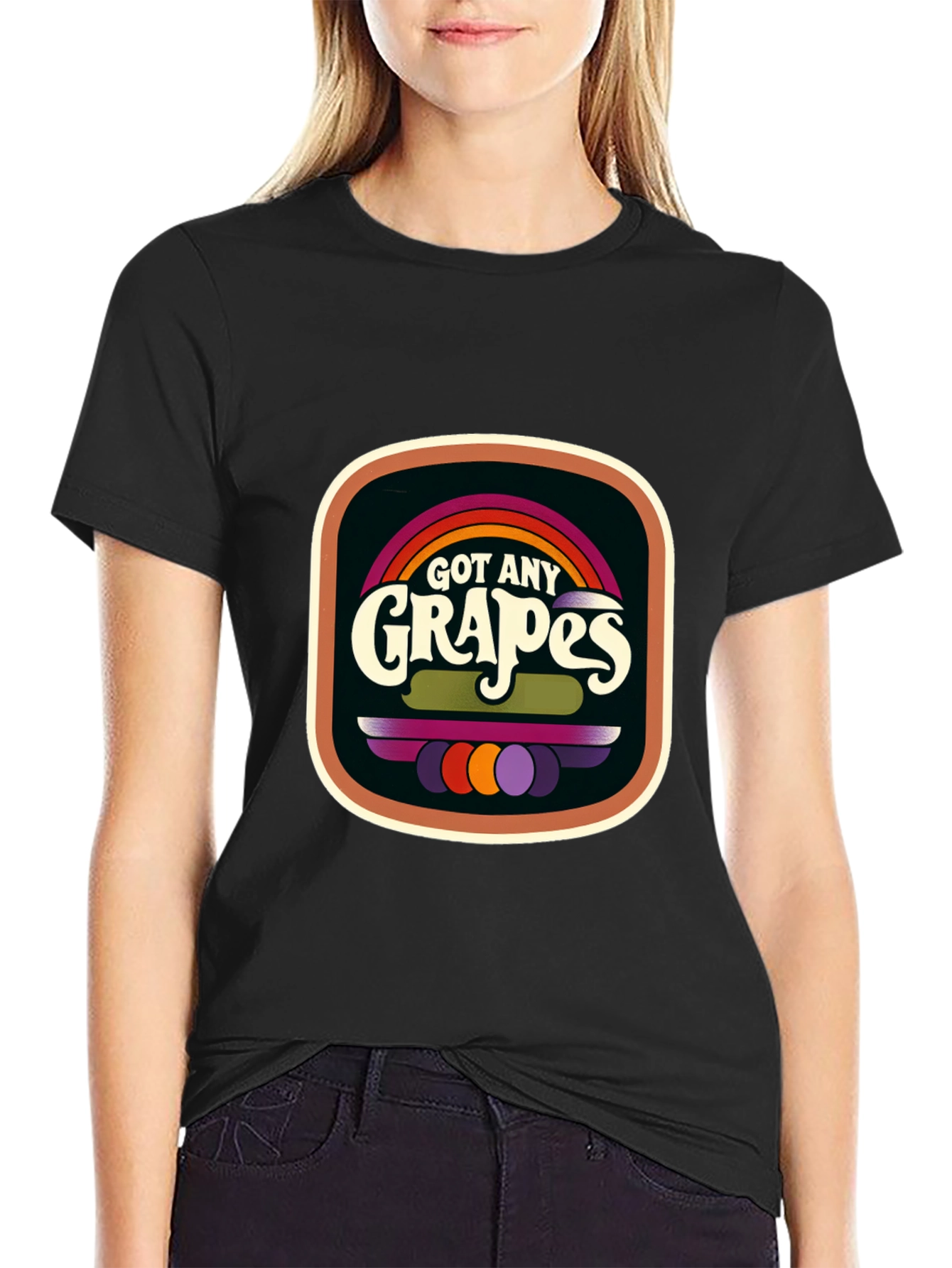 Black Got Any Grapes T-Shirt - Retro Graphic Tee view 2