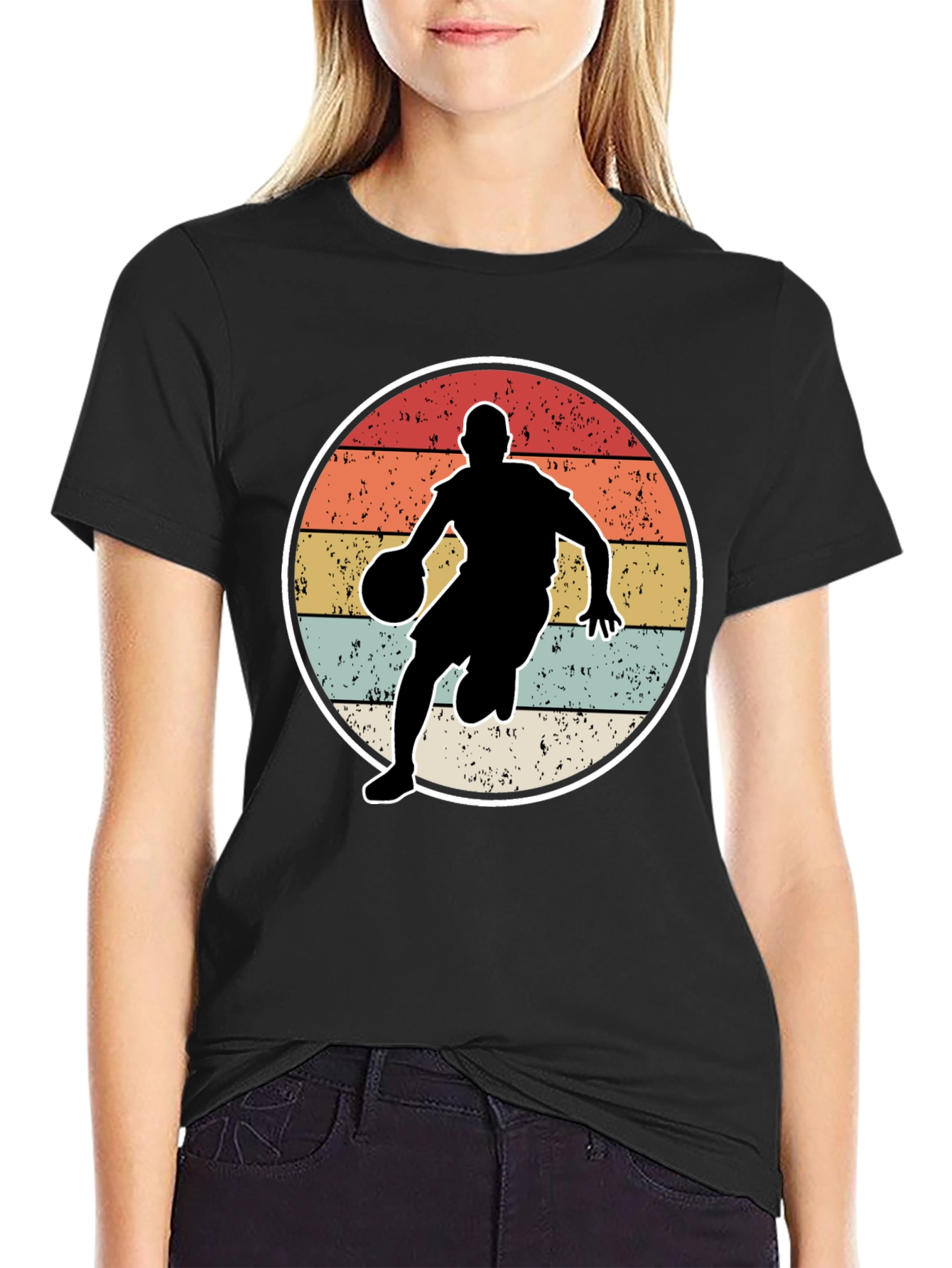 Vintage Basketball Player Graphic Tee - 2