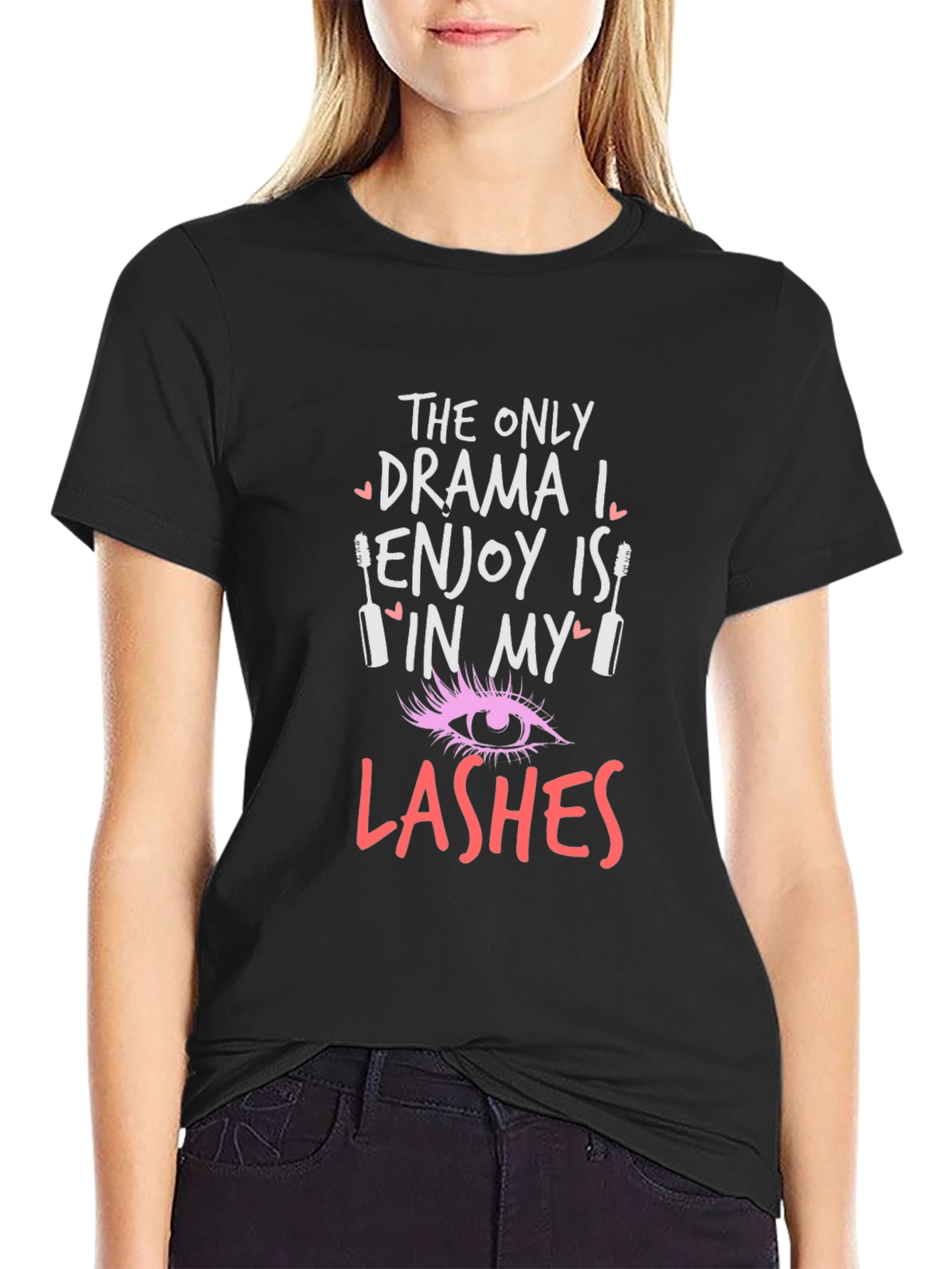 Black Drama Lashes Graphic Tee - Stylish & Comfy Cotton T-Shirt view 2