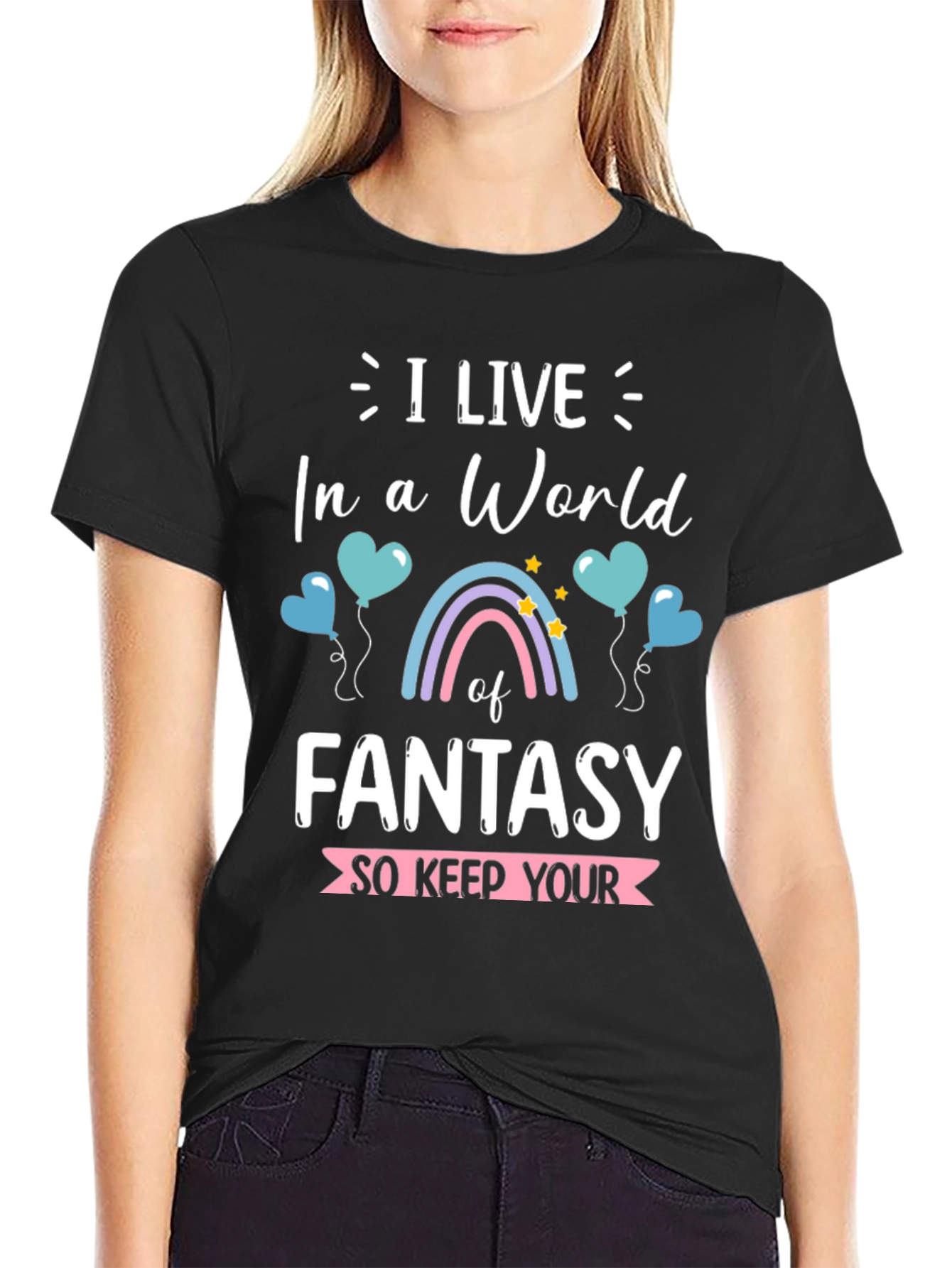 Black Fantasy World T-Shirt - Live Your Dream view 2