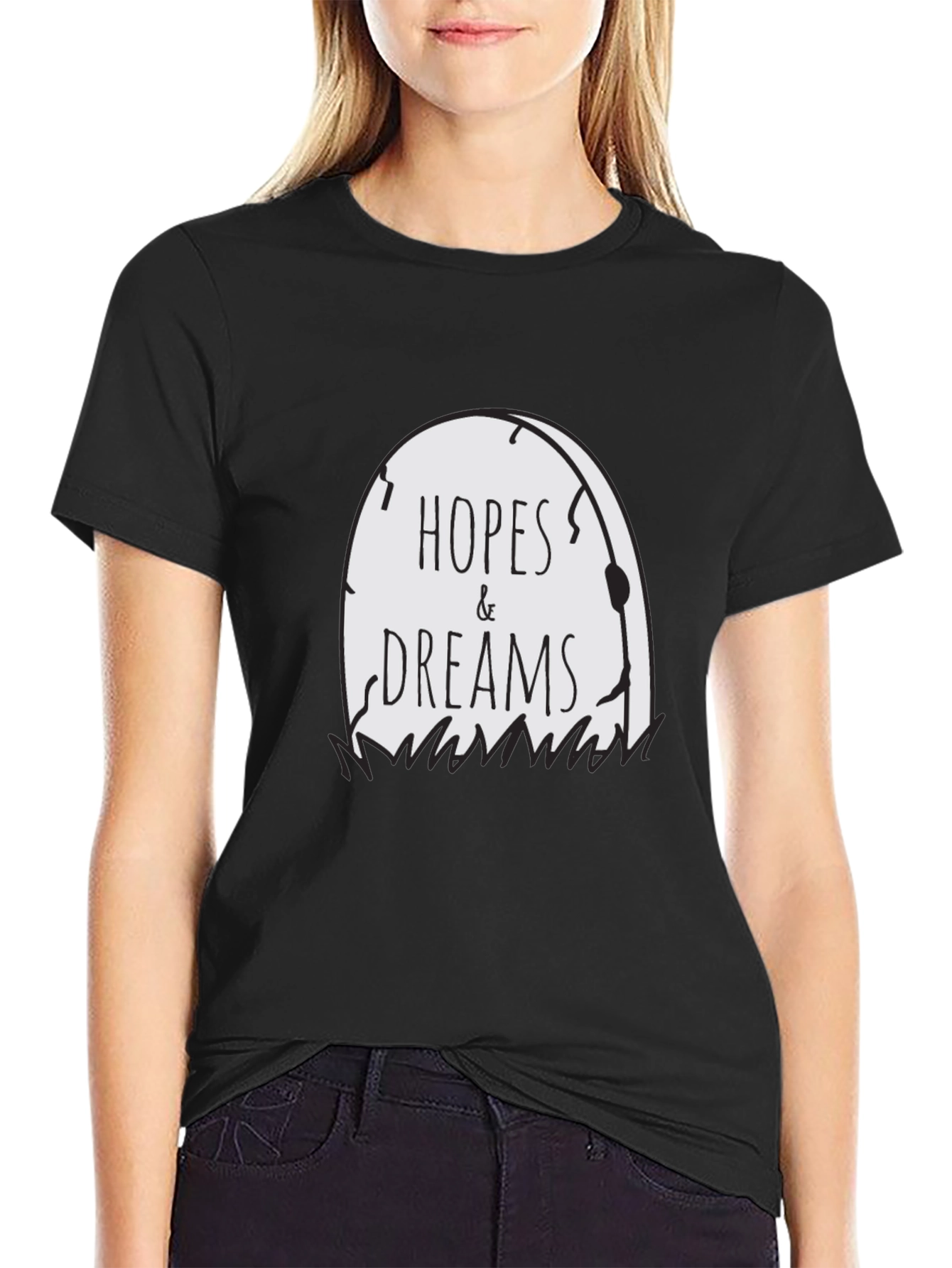 Black Hopes & Dreams Tombstone Graphic Tee - Black view 2