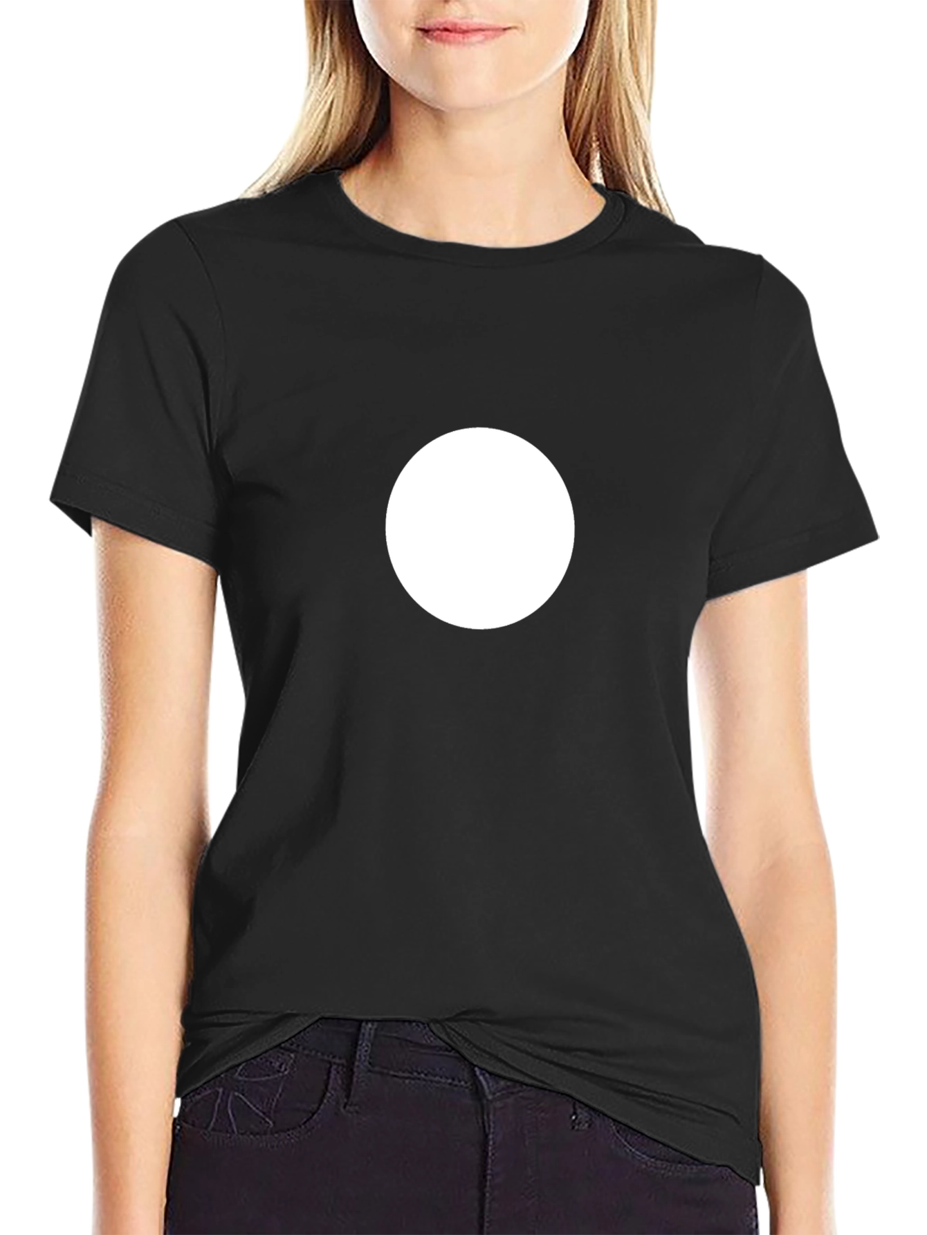 Minimalist Circle Graphic Tee - Black - 2