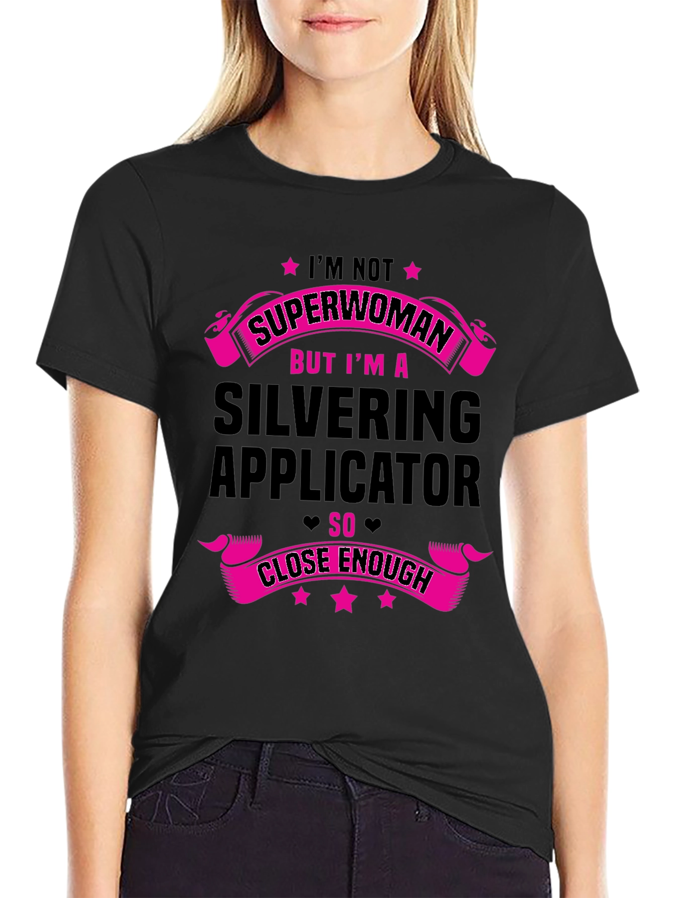 Black Silvering Applicator Funny T-Shirt view 2