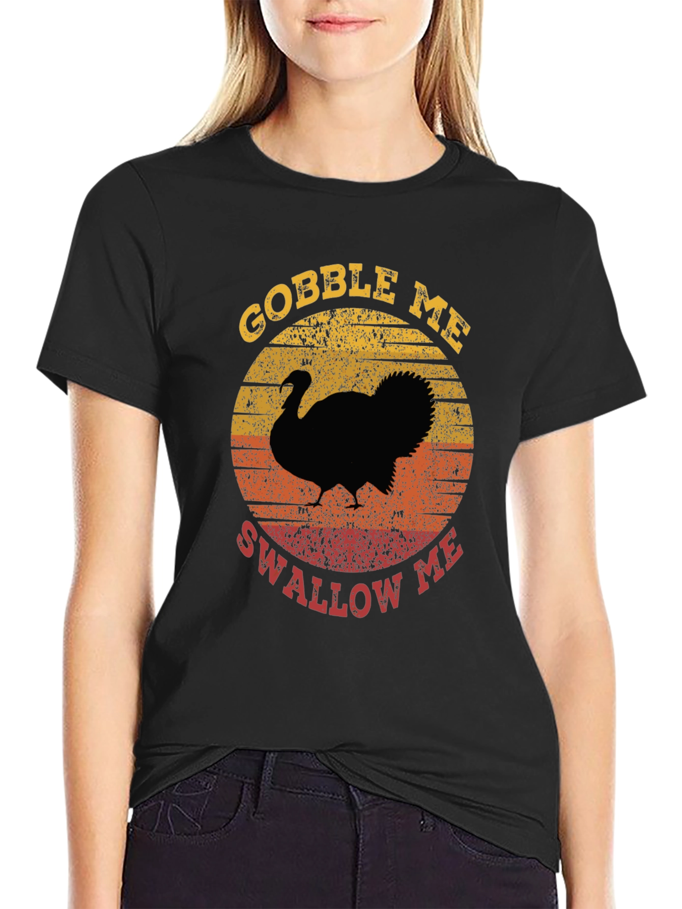 Black Gobble Me Swallow Me Thanksgiving T-Shirt view 2