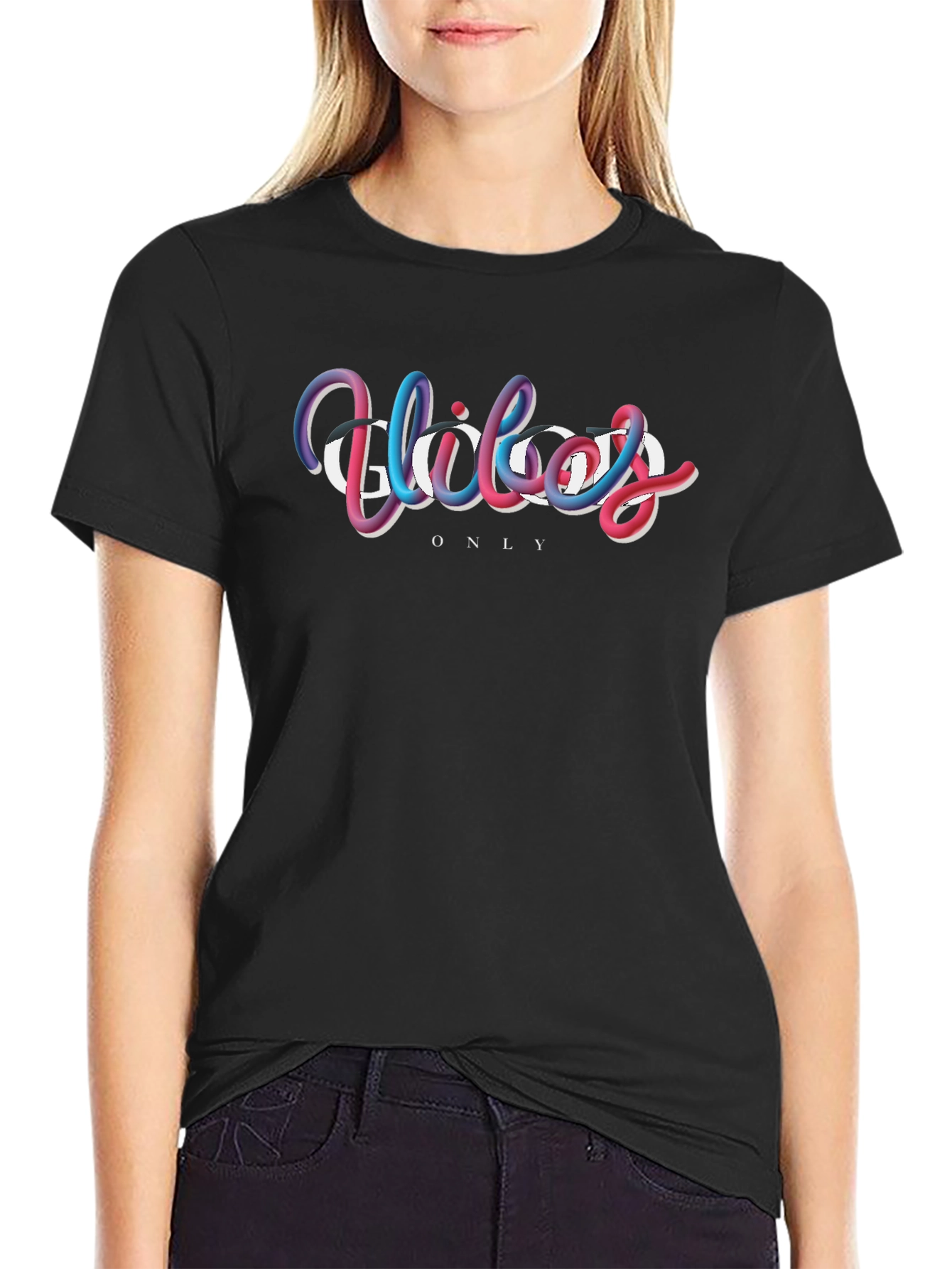 Black Vibes Only Black Graphic T-Shirt view 2