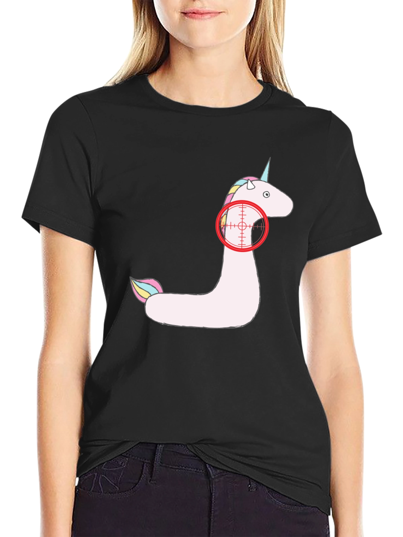 Black Unicorn In Sight Tee - Funny Novelty Shirt view 2