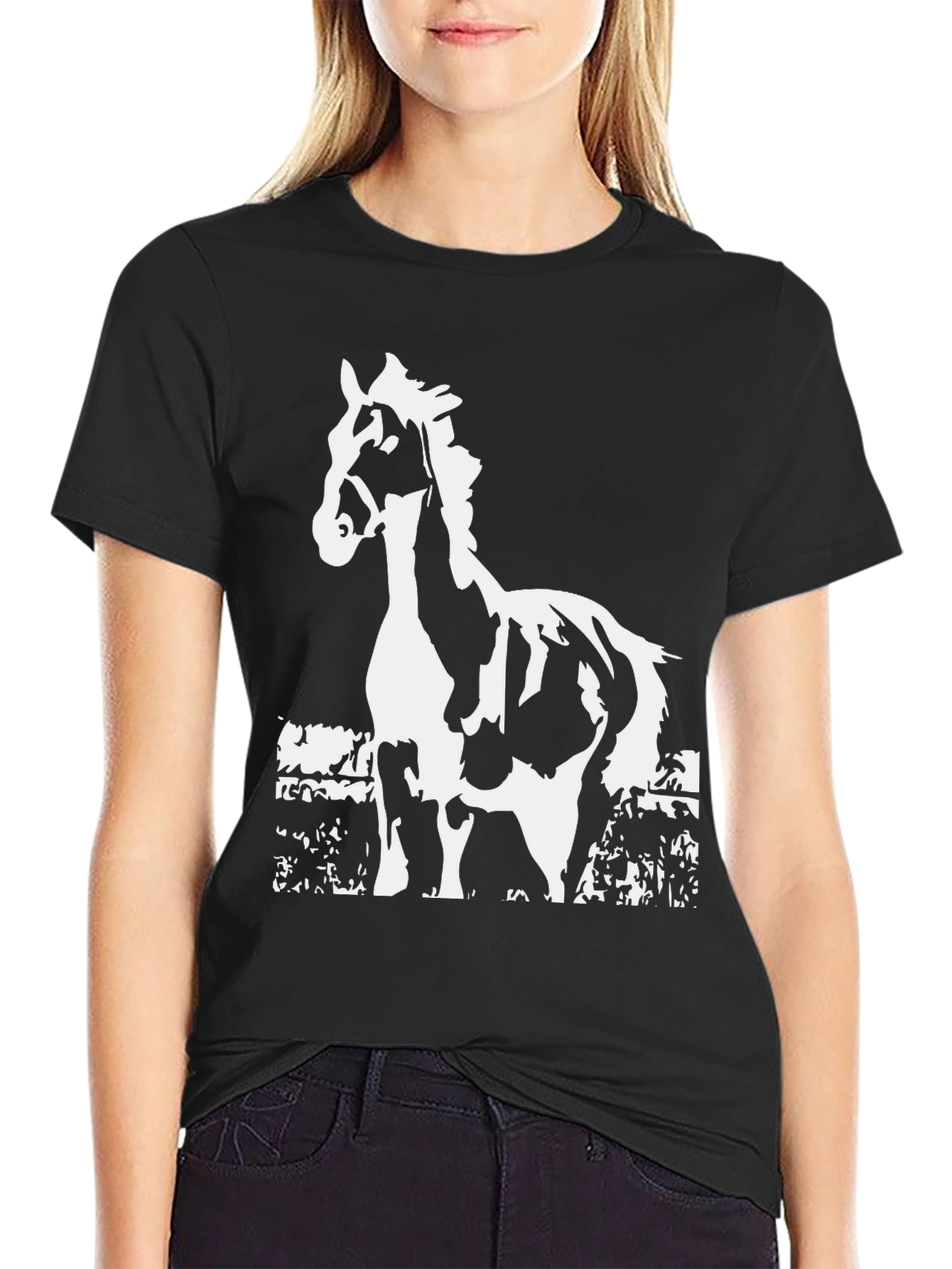 Black Horse Graphic T-Shirt - Black view 2