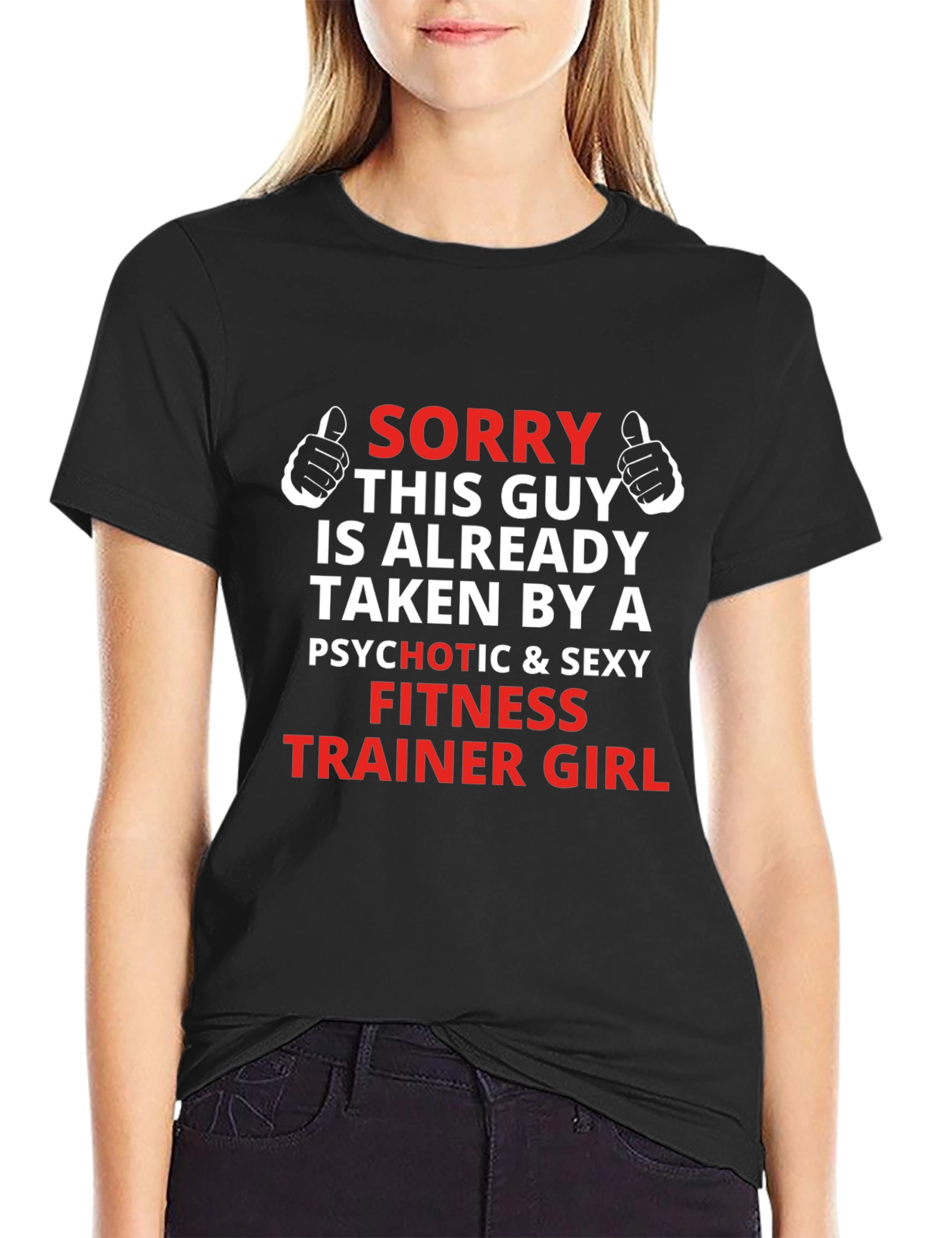 Black Funny "Taken By" Fitness Trainer T-Shirt view 2