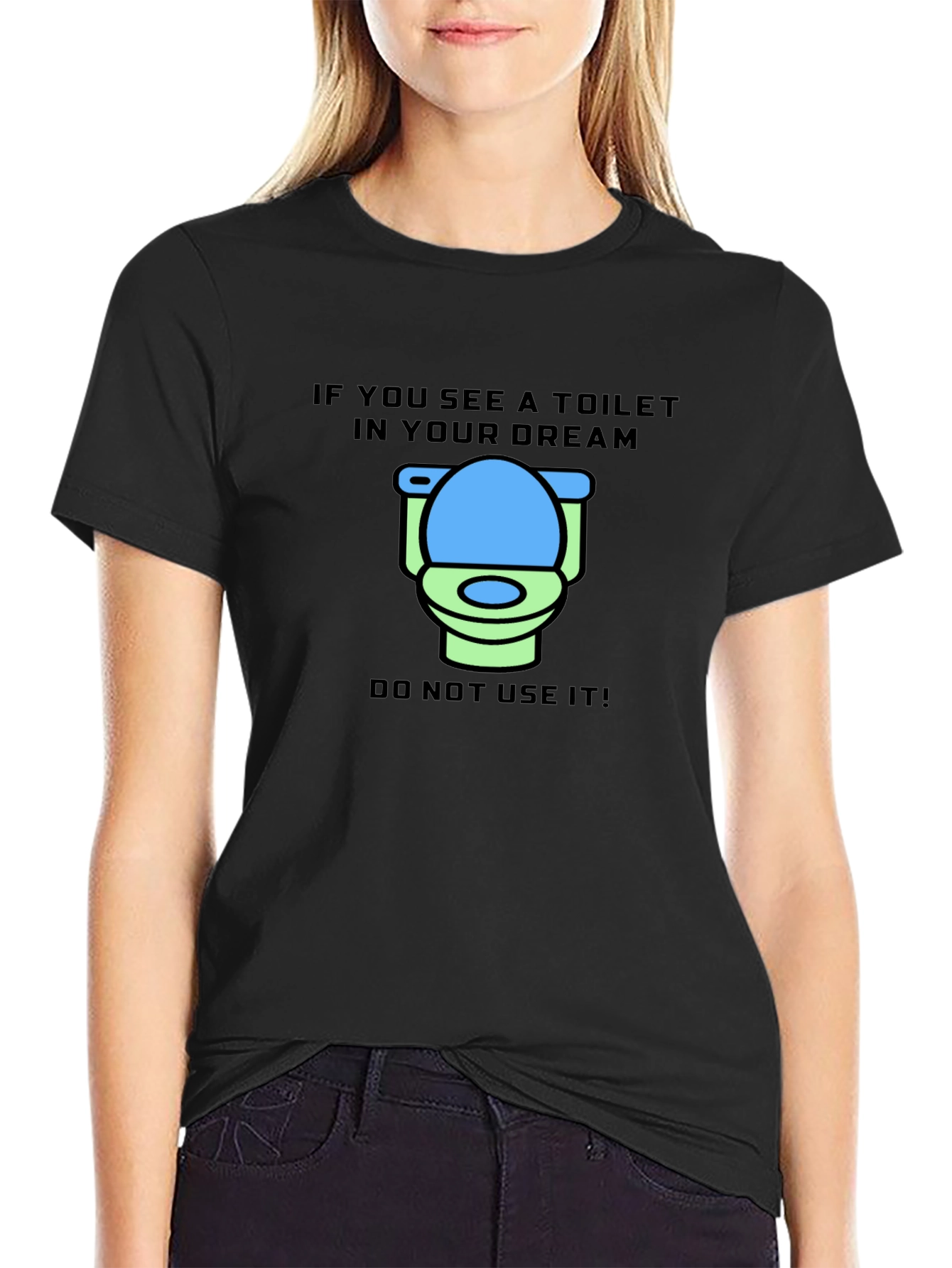 Black Dream Toilet T-Shirt - Funny Graphic Tee view 2
