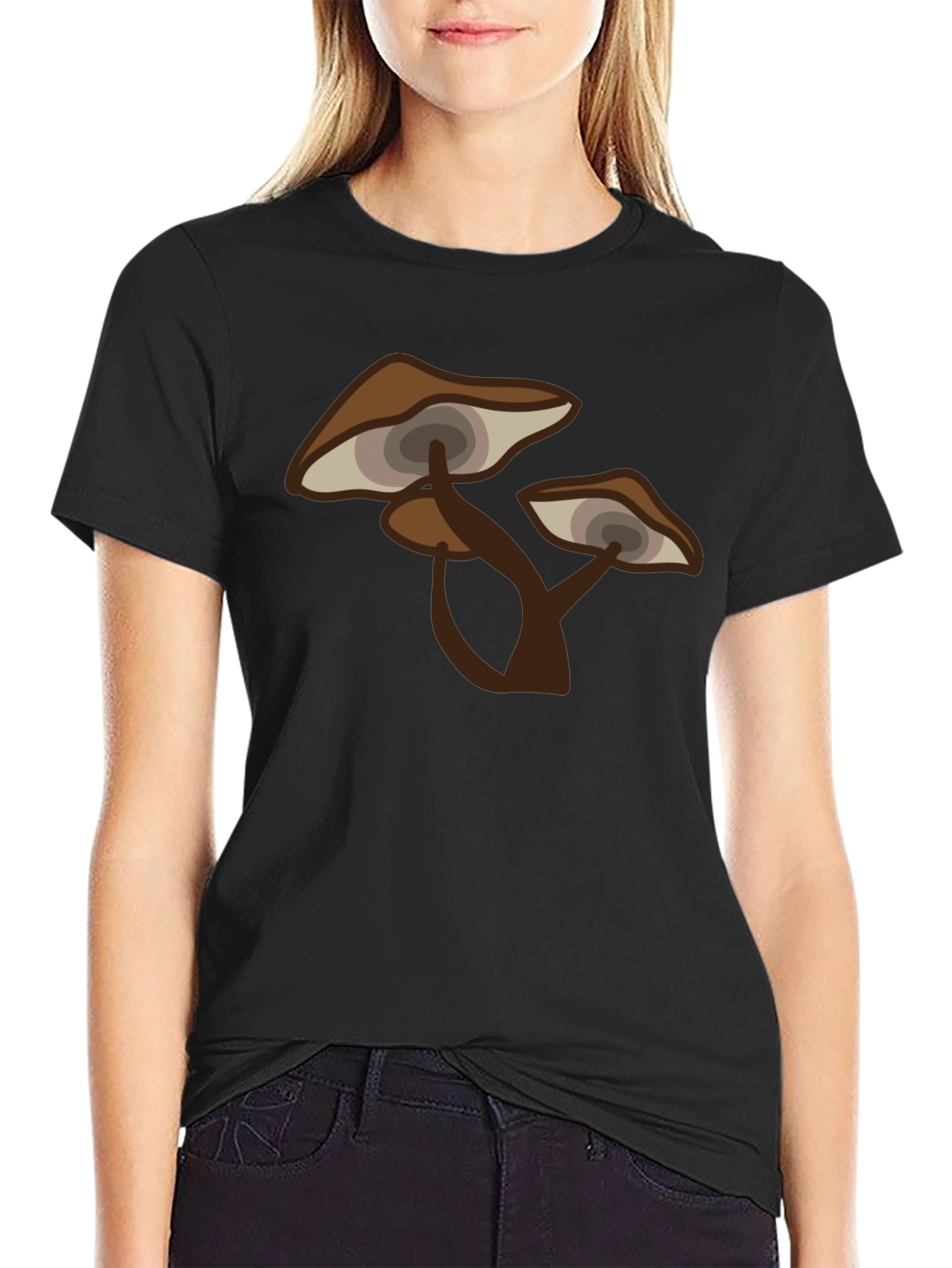 Black Psychedelic Mushroom Graphic Tee - Men's Black T-Shirt view 2