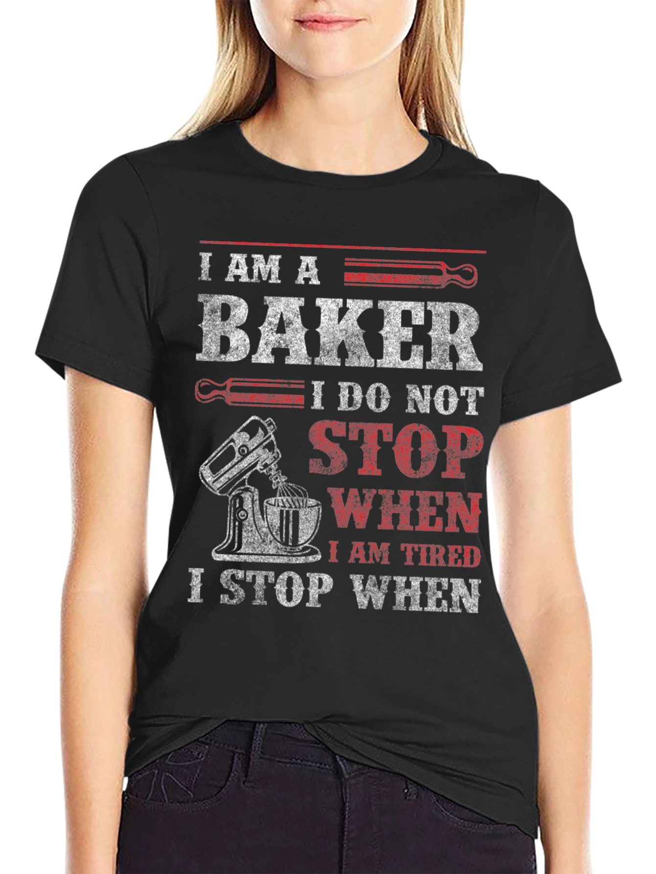 Black I Am A Baker Graphic T-Shirt view 2