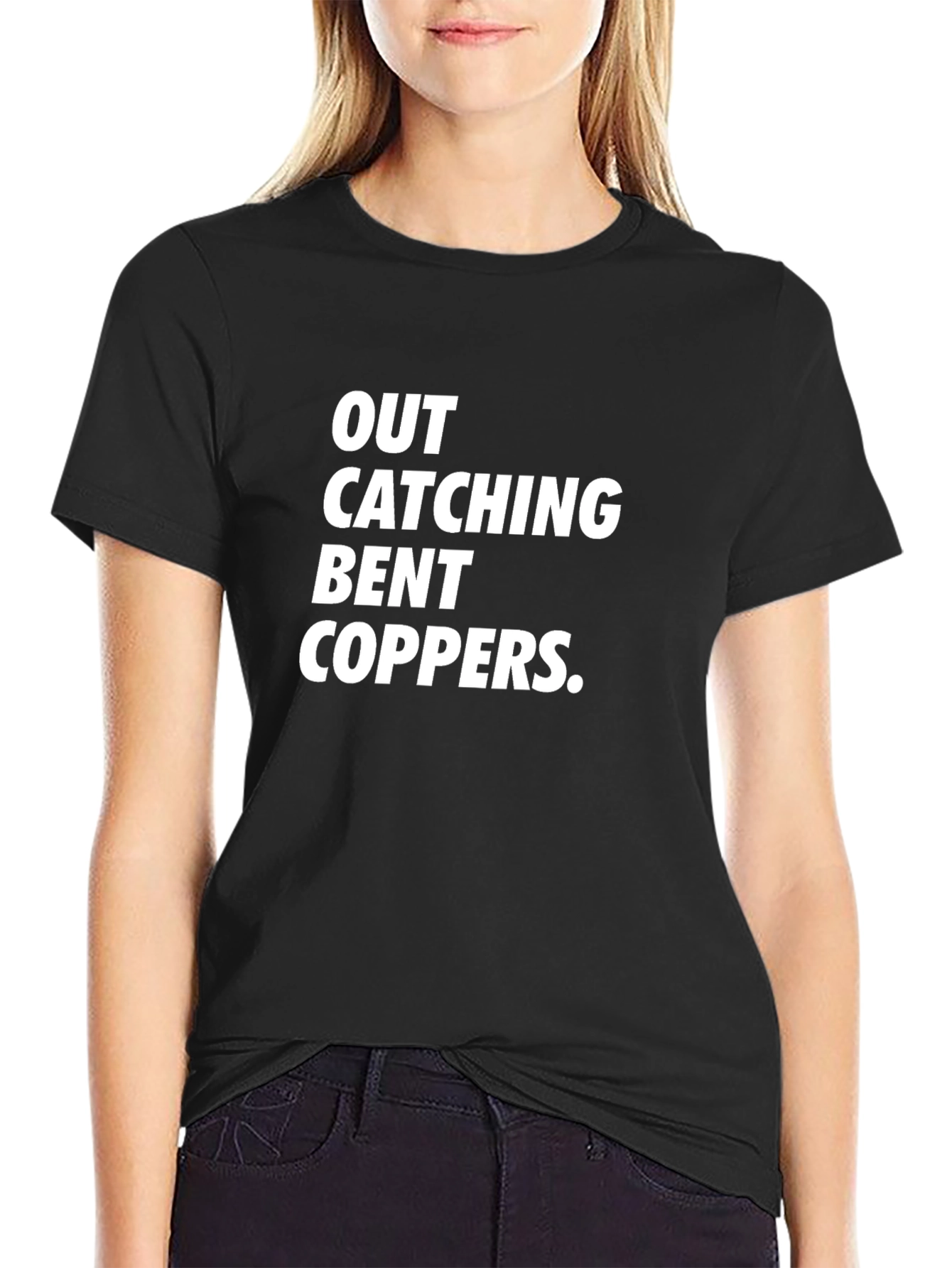 Black Out Catching Bent Coppers Graphic Tee view 2