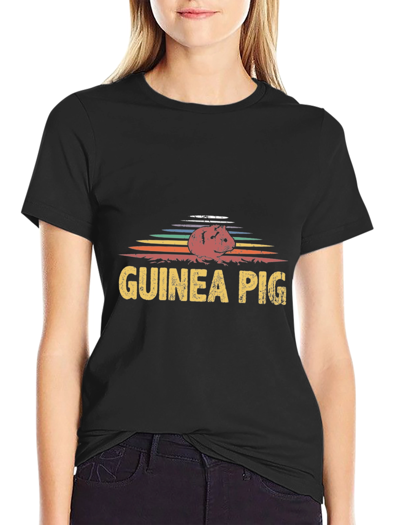 Black Vintage Guinea Pig Graphic Tee view 2